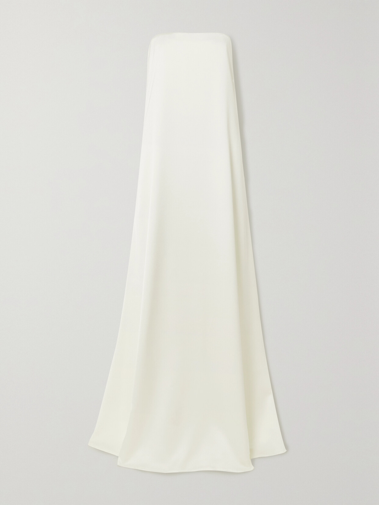 Anna Quan Delphina Strapless Hammered-satin Maxi Dress In White