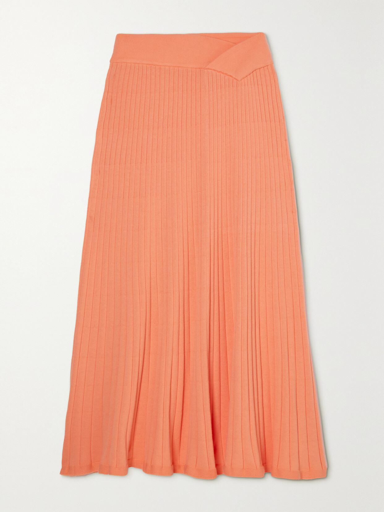 ANNA QUAN CELESTE RIBBED COTTON-BLEND MIDI SKIRT