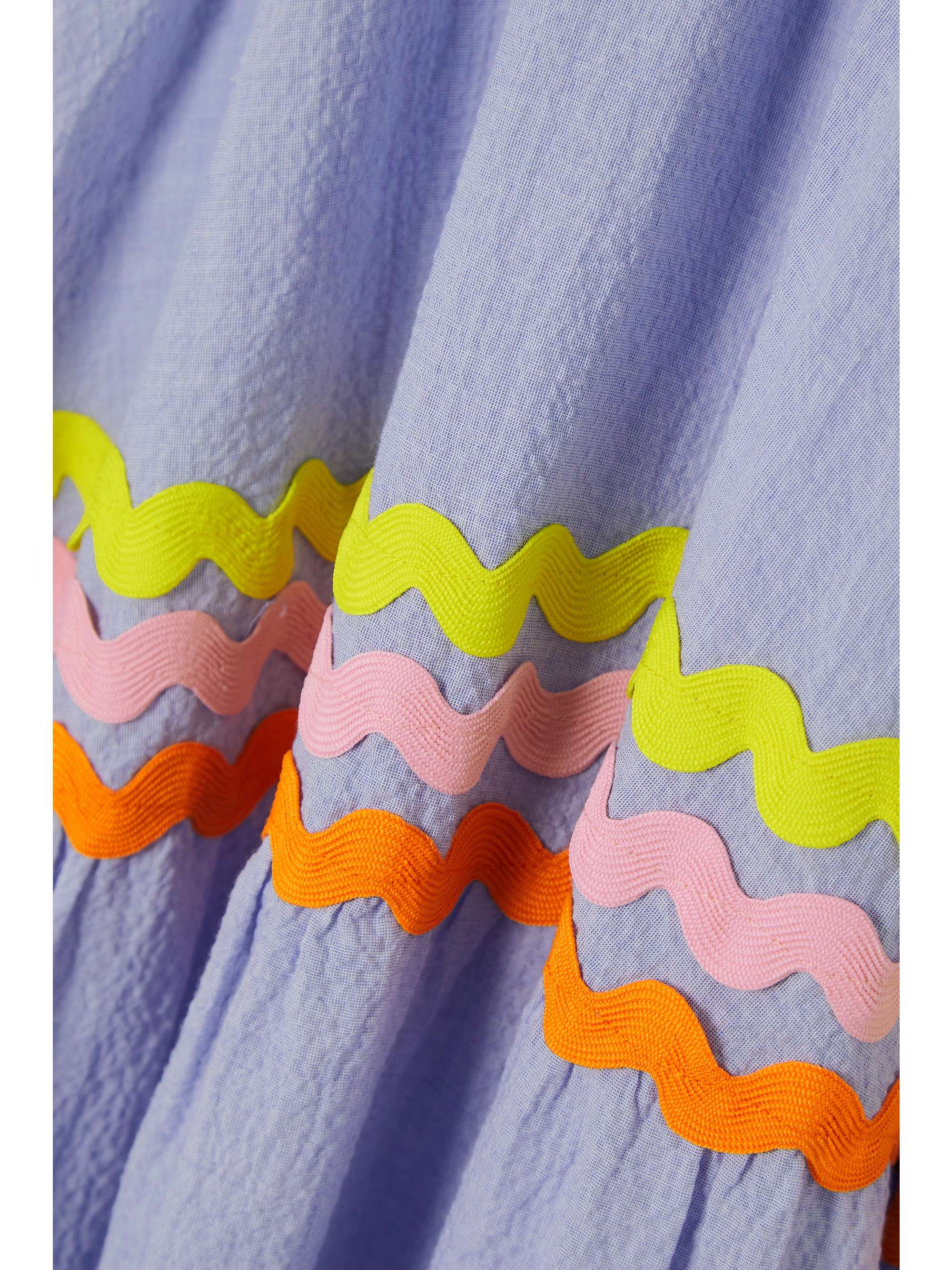 Blue Hydra ric ractrimmed crinkled cottonvoile dress FLORA SARDALOS