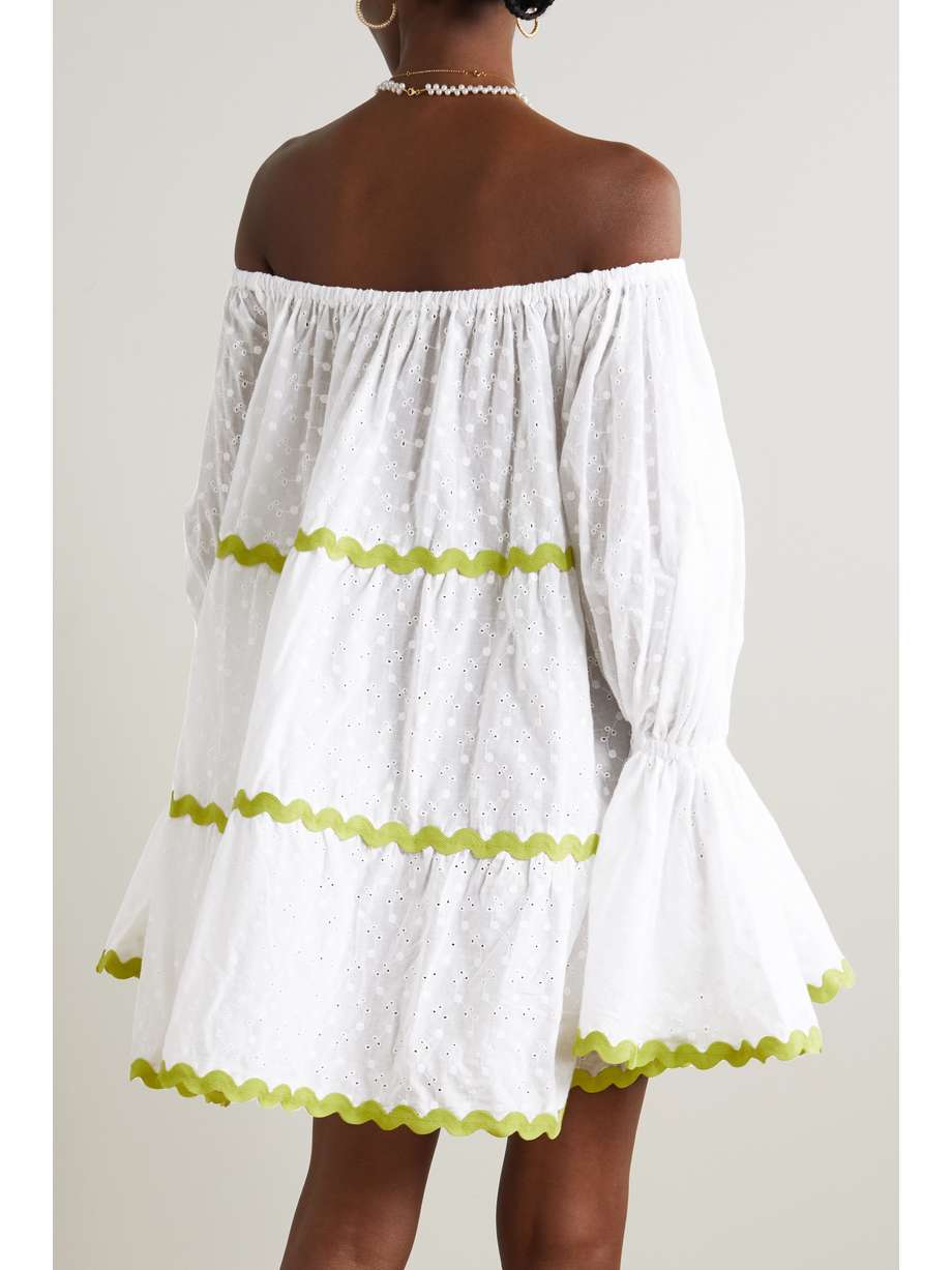 FLORA SARDALOS offtheshoulder ric ractrimmed broderie