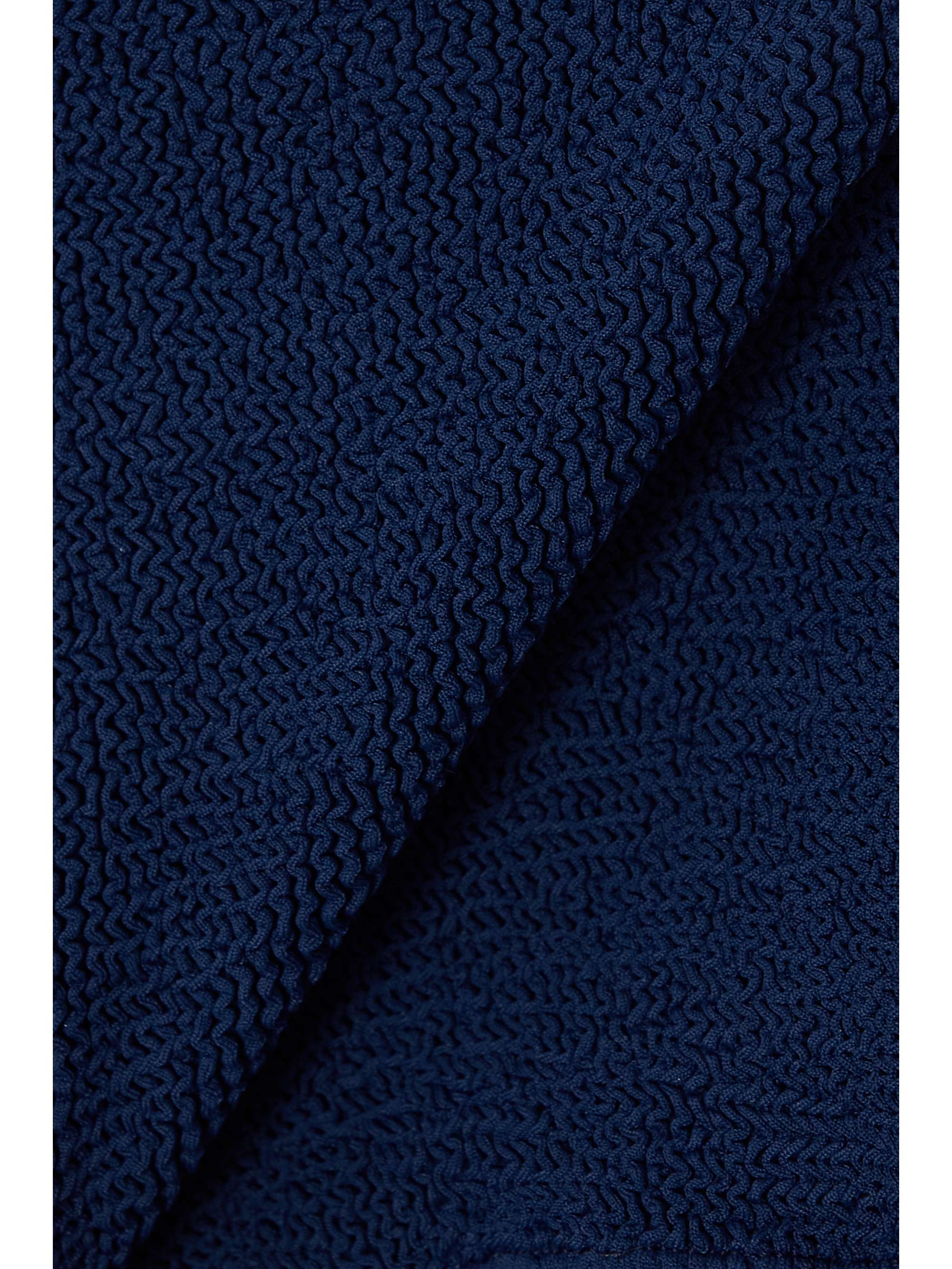 HUNZA G + NET SUSTAIN Lena one-shoulder cutout seersucker swimsuit