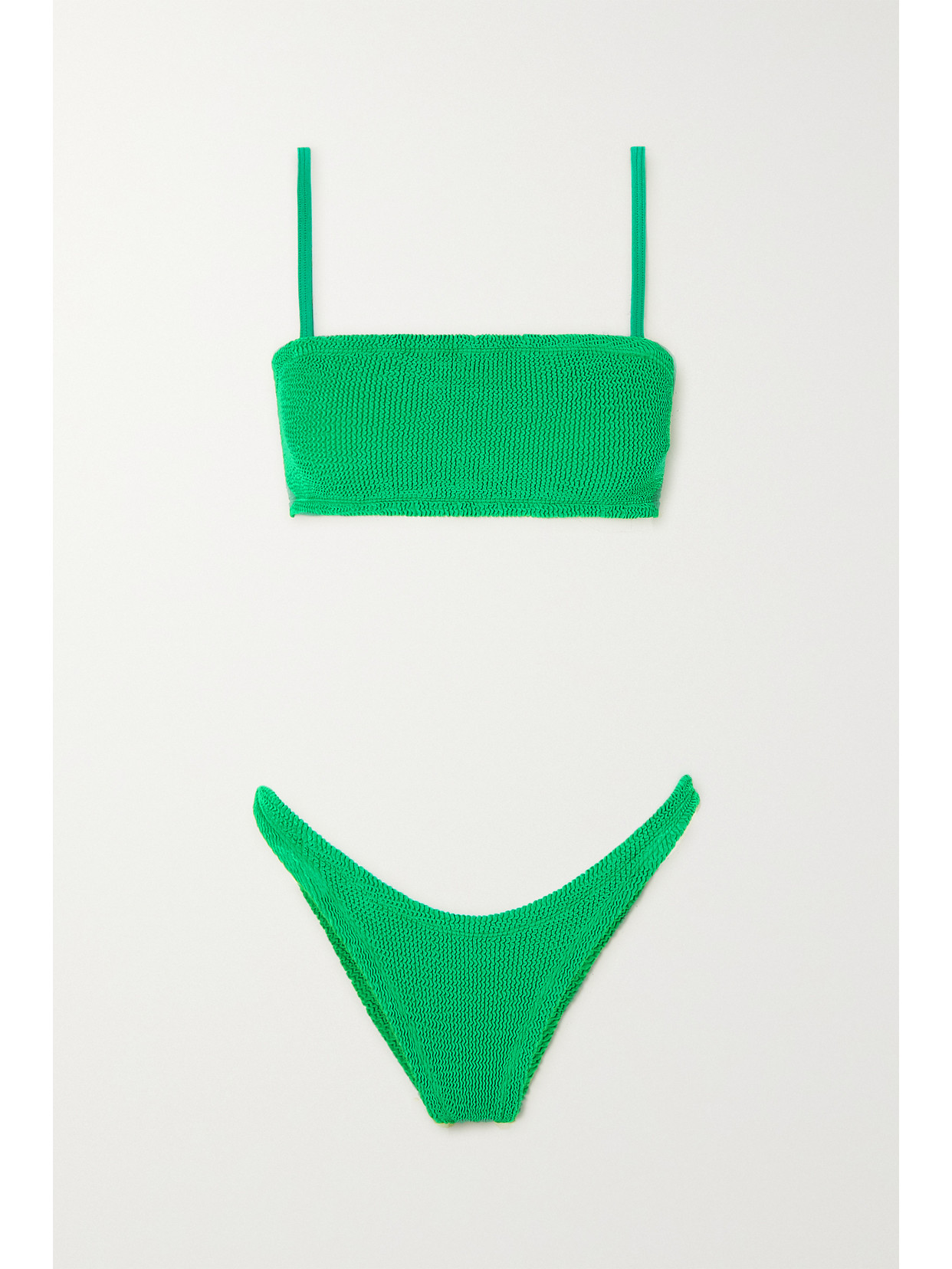 Hunza G Textured Two-piece Mare Verde Swimwear In Green
