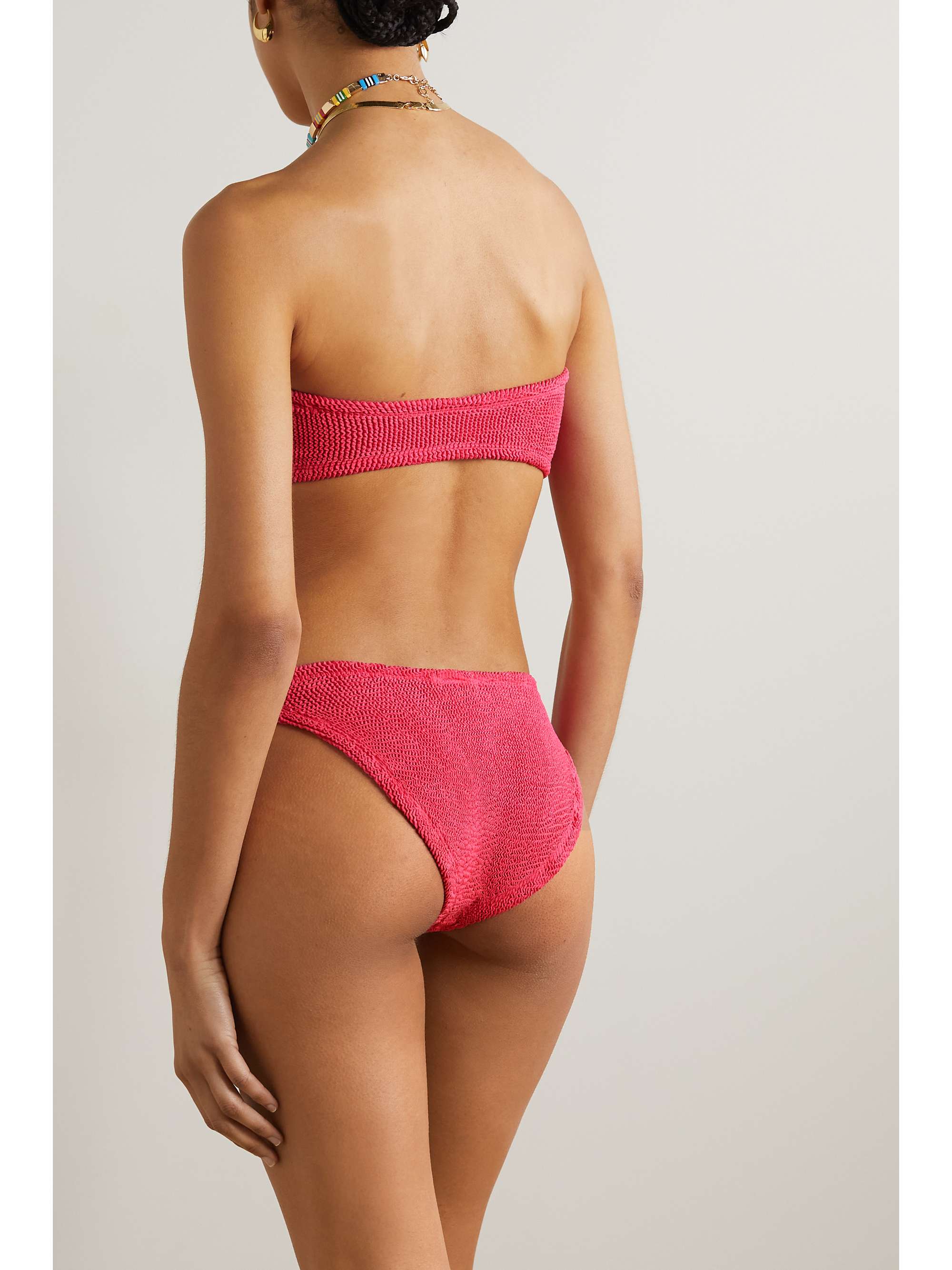 HUNZA G + NET SUSTAIN Jean seersucker bandeau bikini