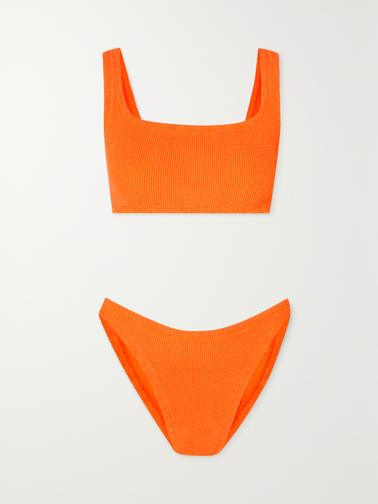 Hunza G - + Net Sustain Xandra Neon Seersucker Bikini - Orange