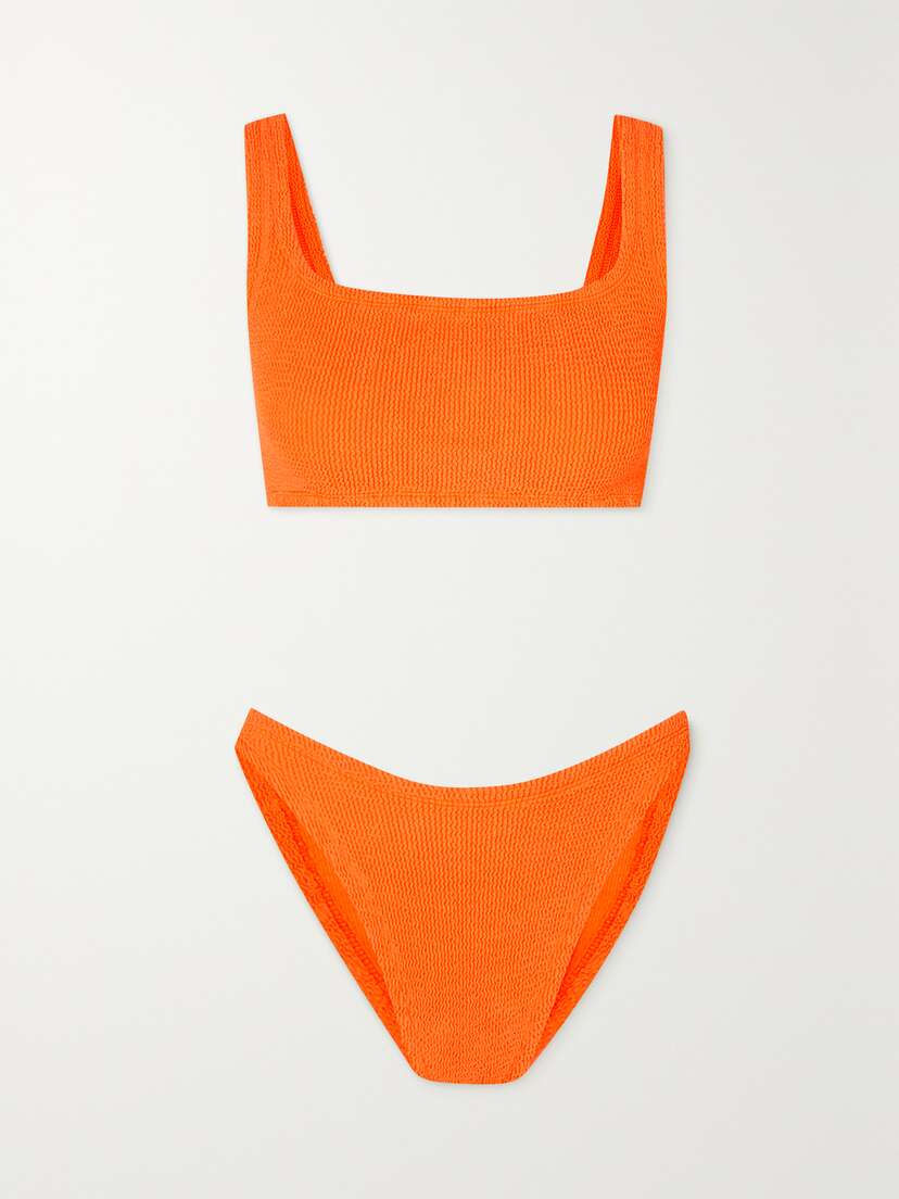 Hunza G + Net Sustain Xandra Neon Seersucker Bikini