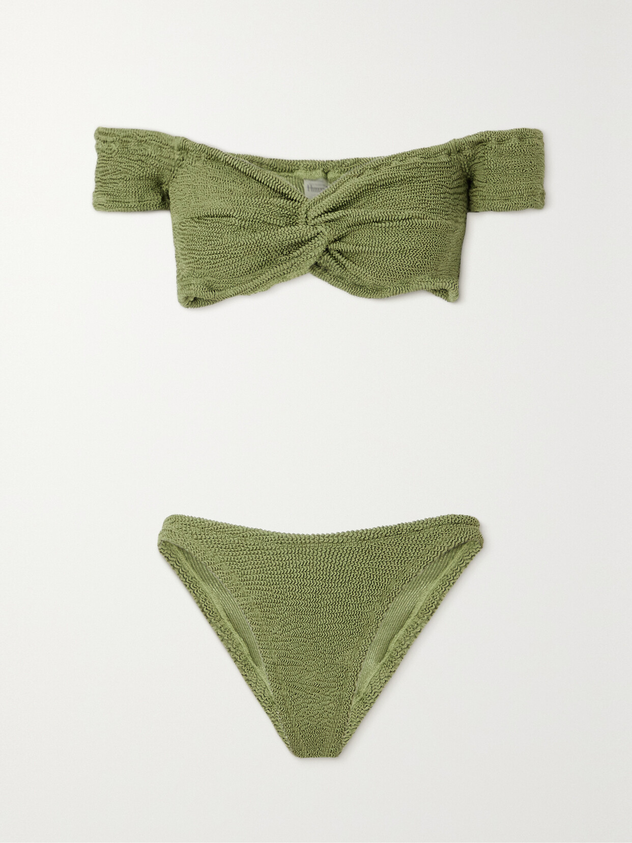 Hunza G - + Net Sustain Brigette Seersucker Bikini - Green