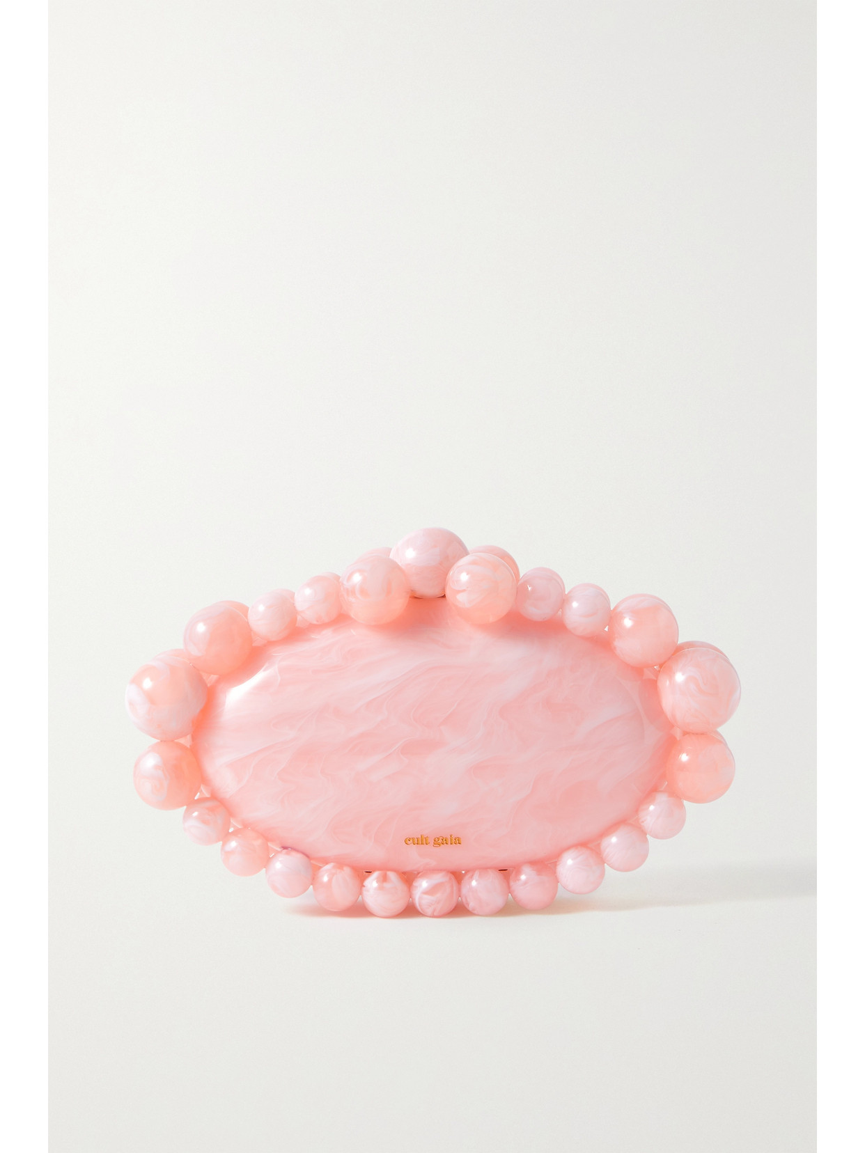 Cult Gaia - Jaya Beaded Marbled Acrylic Clutch - Pink