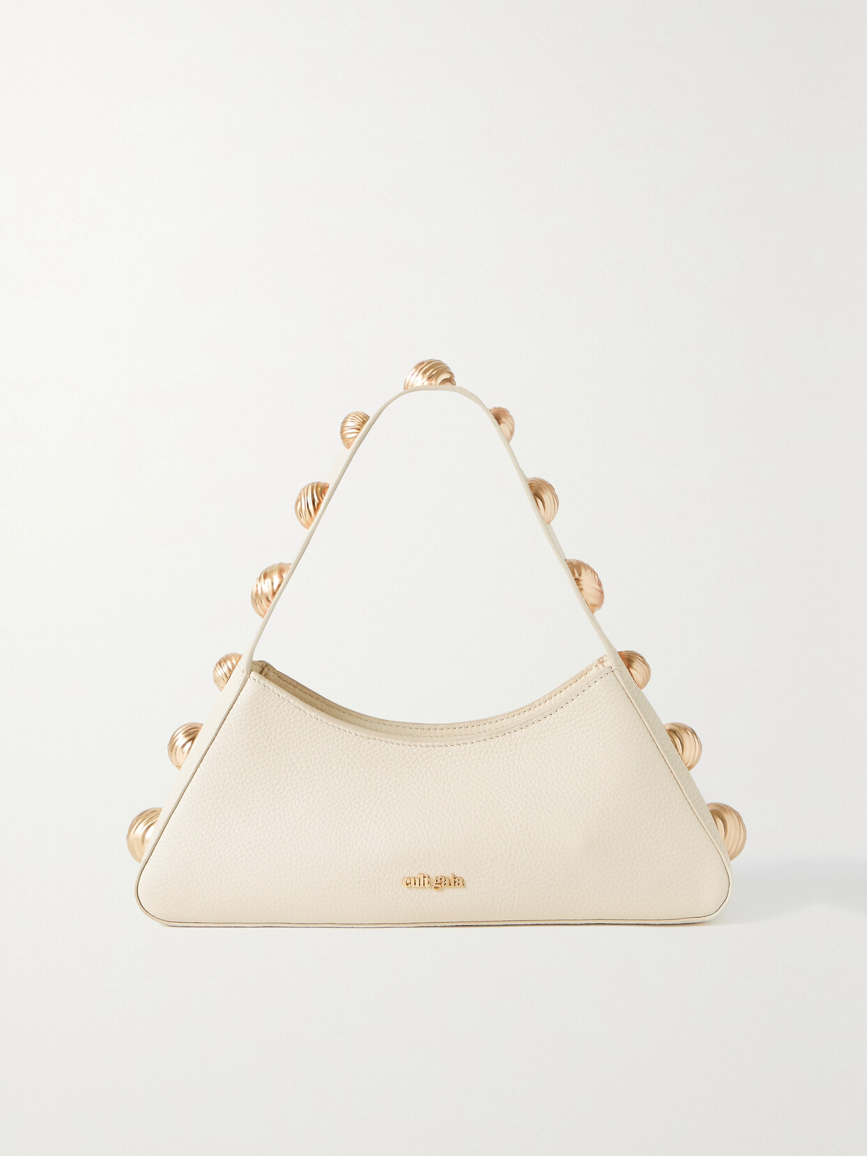 Cult Gaia - Bijan Embellished Textured-leather Shoulder Bag - Cream