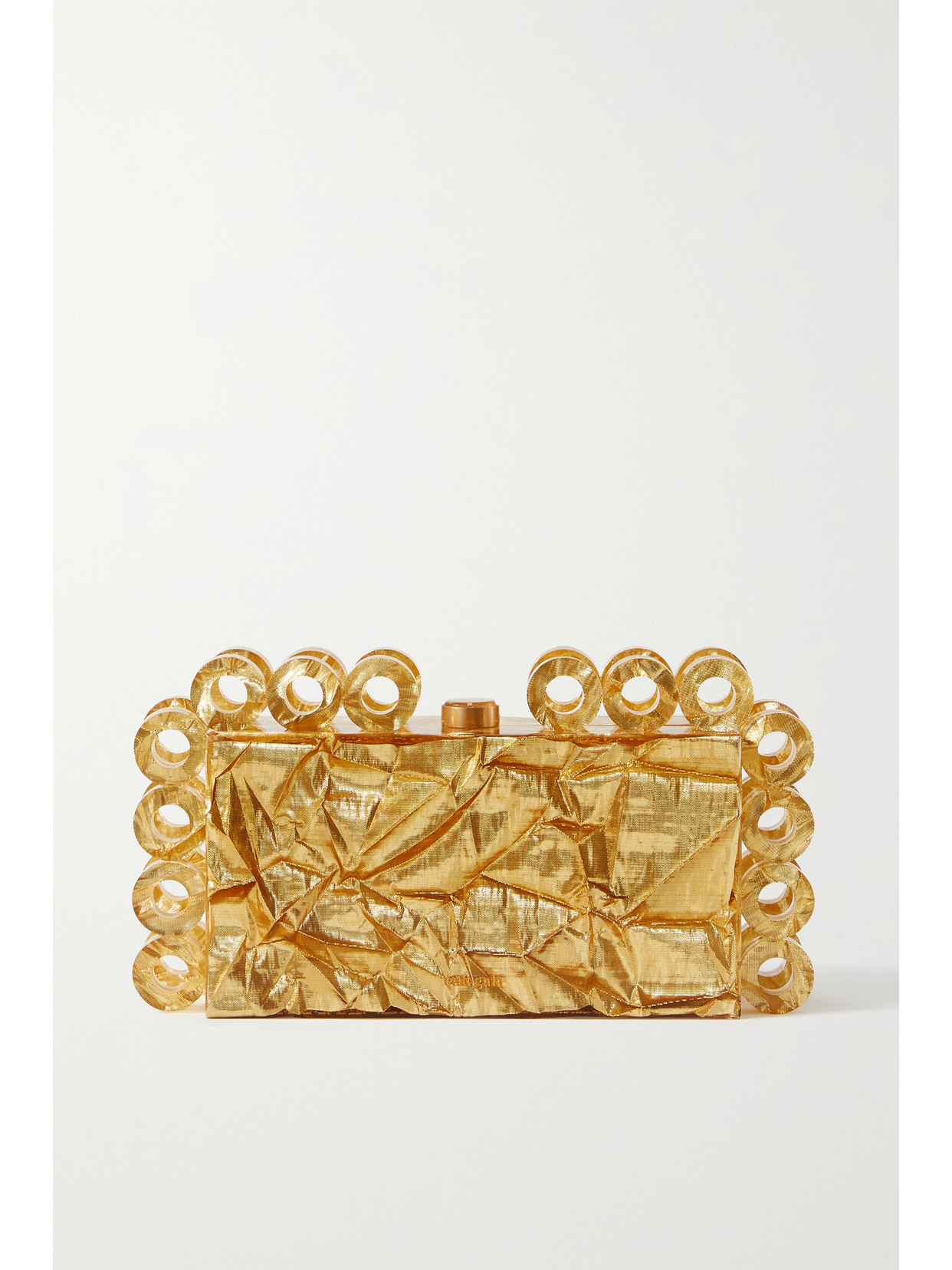 Cult Gaia - Harlow Lamé And Acrylic Clutch - Gold