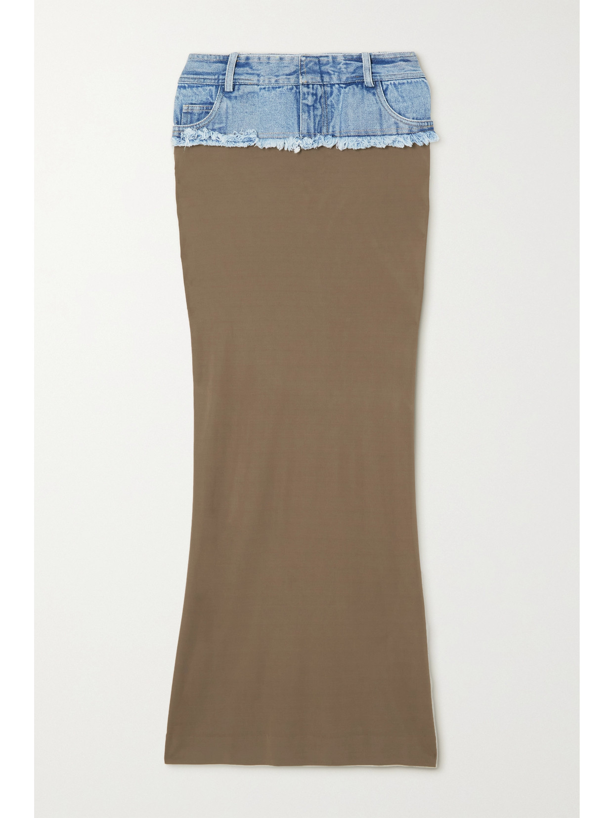 Christopher Esber - Denim-trimmed Jersey Maxi Skirt - Brown