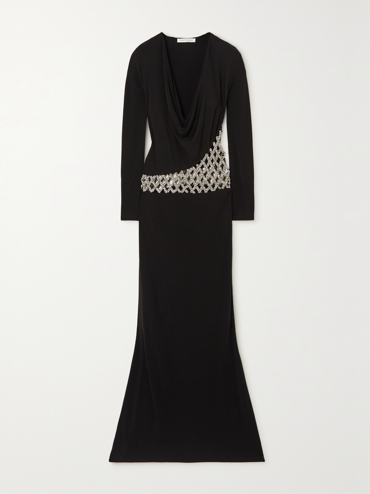 Christopher Esber - Embellished Draped Crepe Maxi Dress - Black