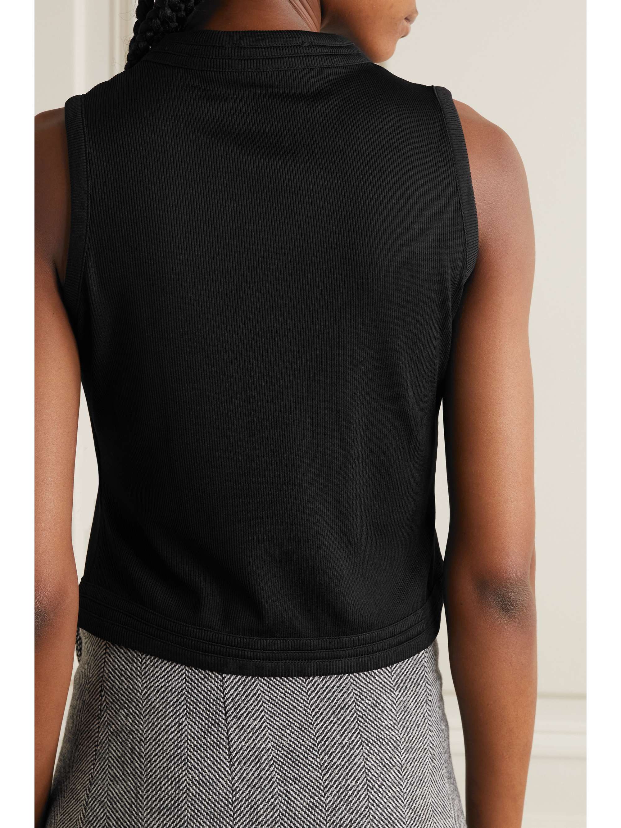 Ribbed-knit vest
