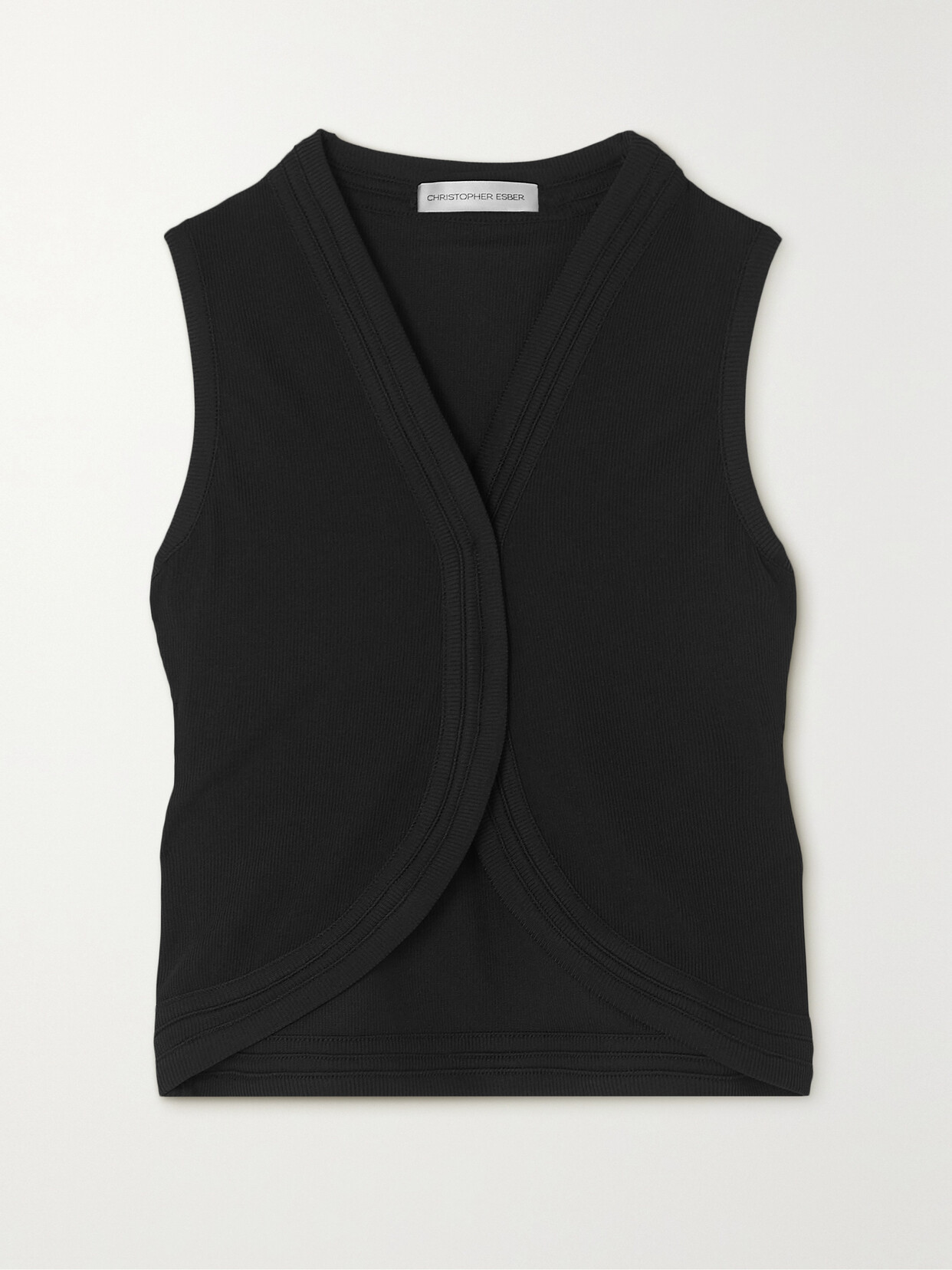 Christopher Esber - Ribbed-knit Vest - Black