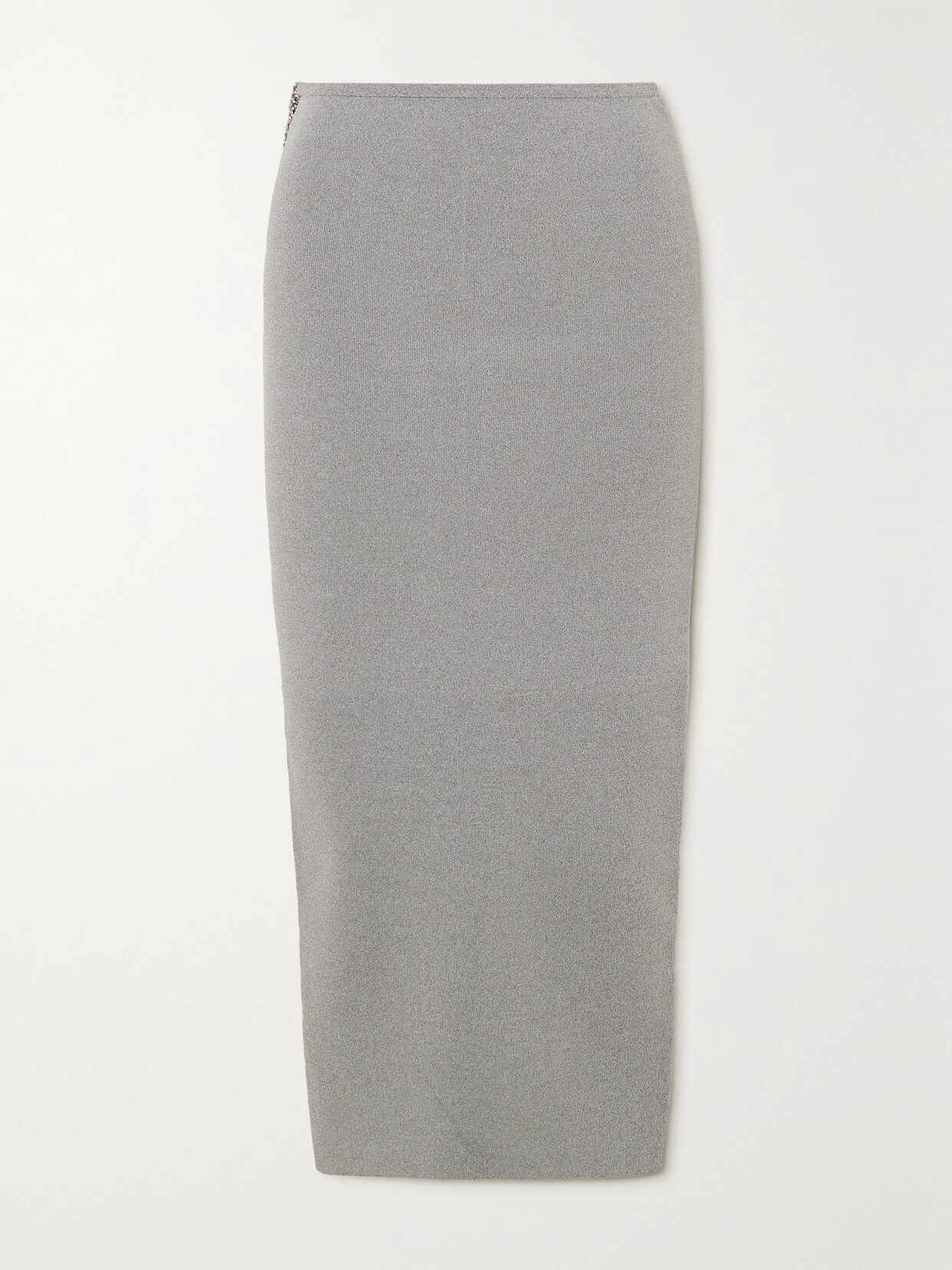 Christopher Esber - Crystal-embellished Stretch-knit Midi Skirt - Gray