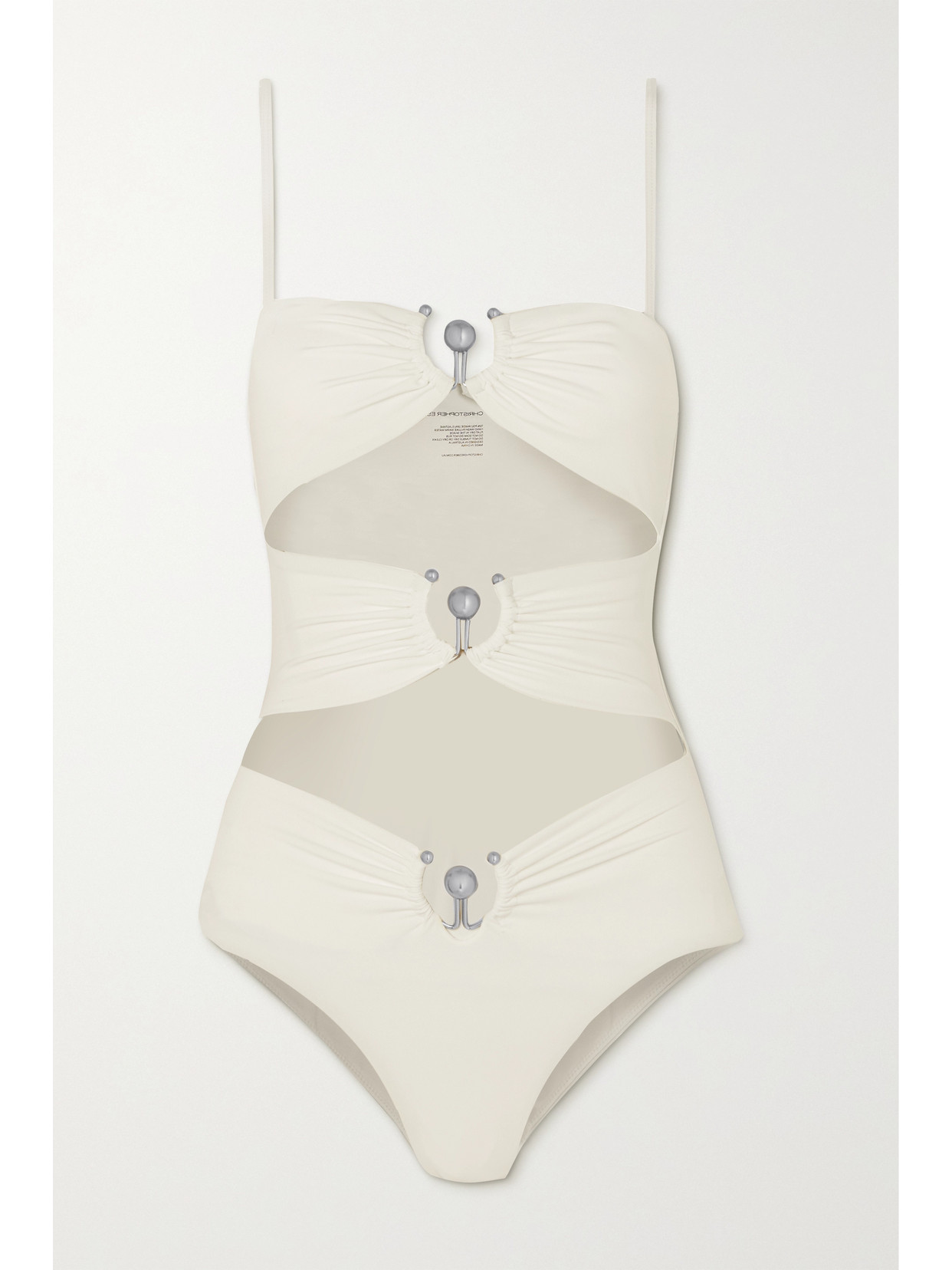 Christopher Esber Orbit Cutout One Piece Swimsuit In White