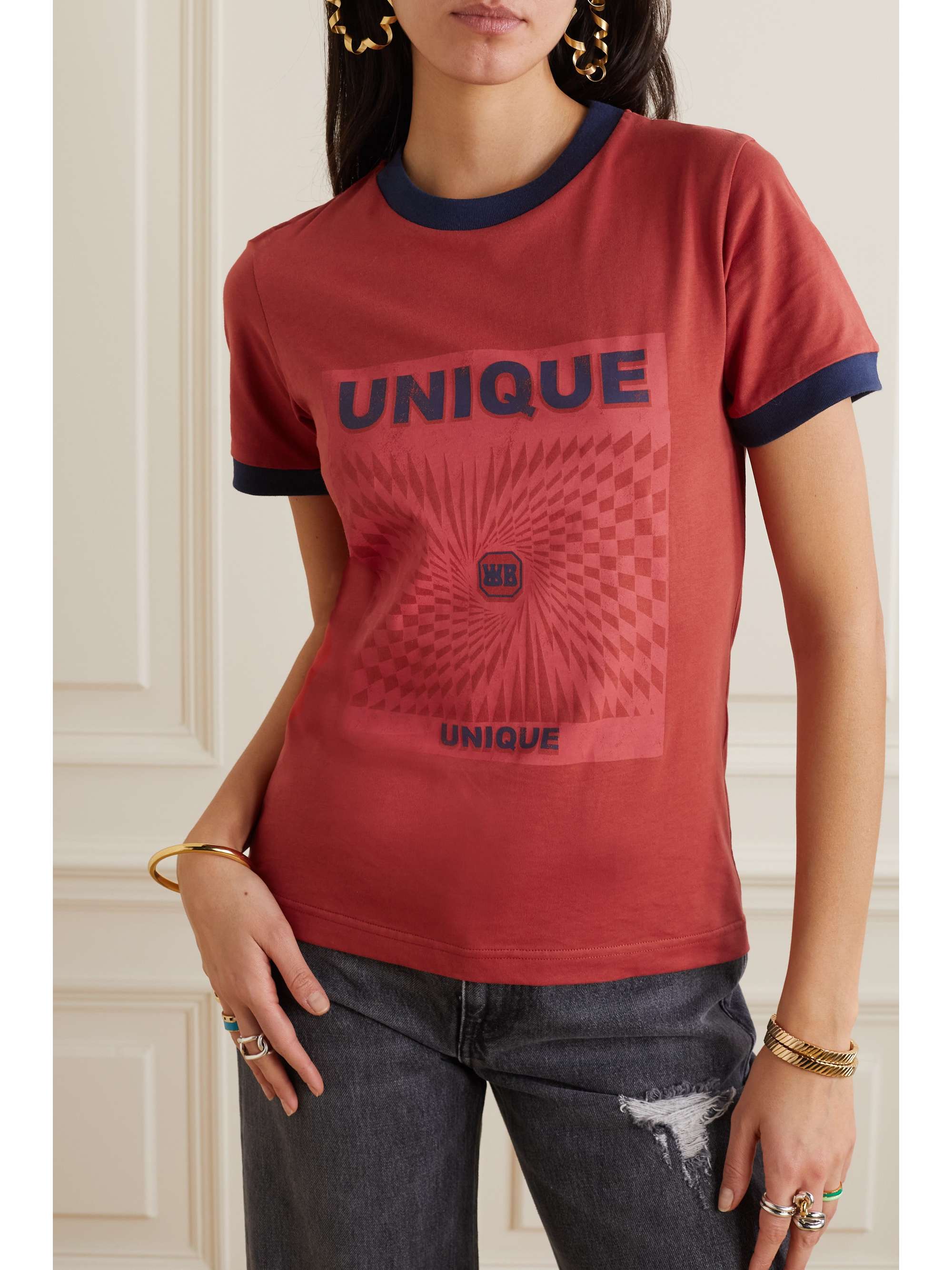 WALES BONNER Unique printed organic cotton-jersey T-shirt
