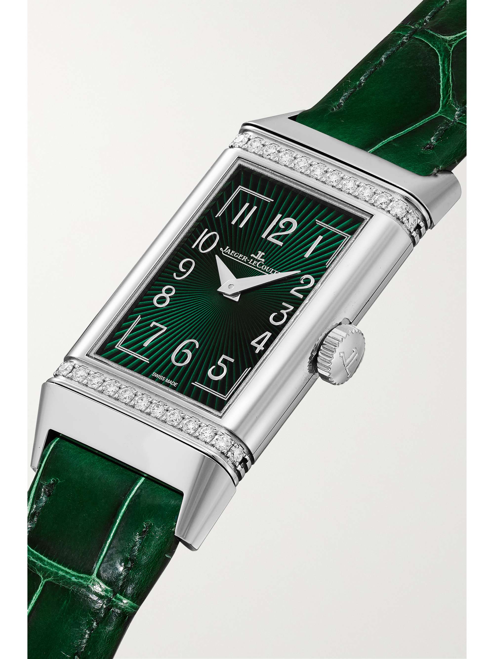 JAEGER LECOULTRE Reverso One 钻石精钢腕表（短吻鳄鱼皮表带）