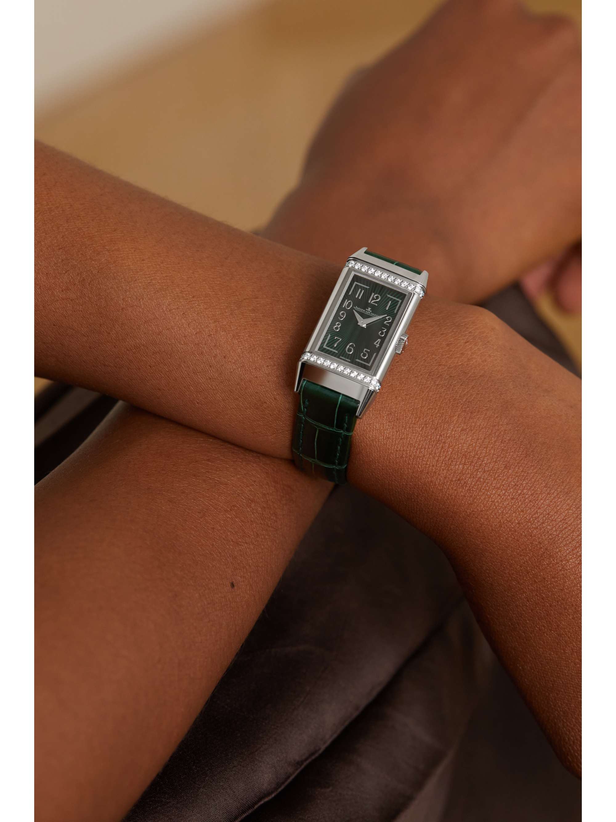 JAEGER LECOULTRE Reverso One 钻石精钢腕表（短吻鳄鱼皮表带）