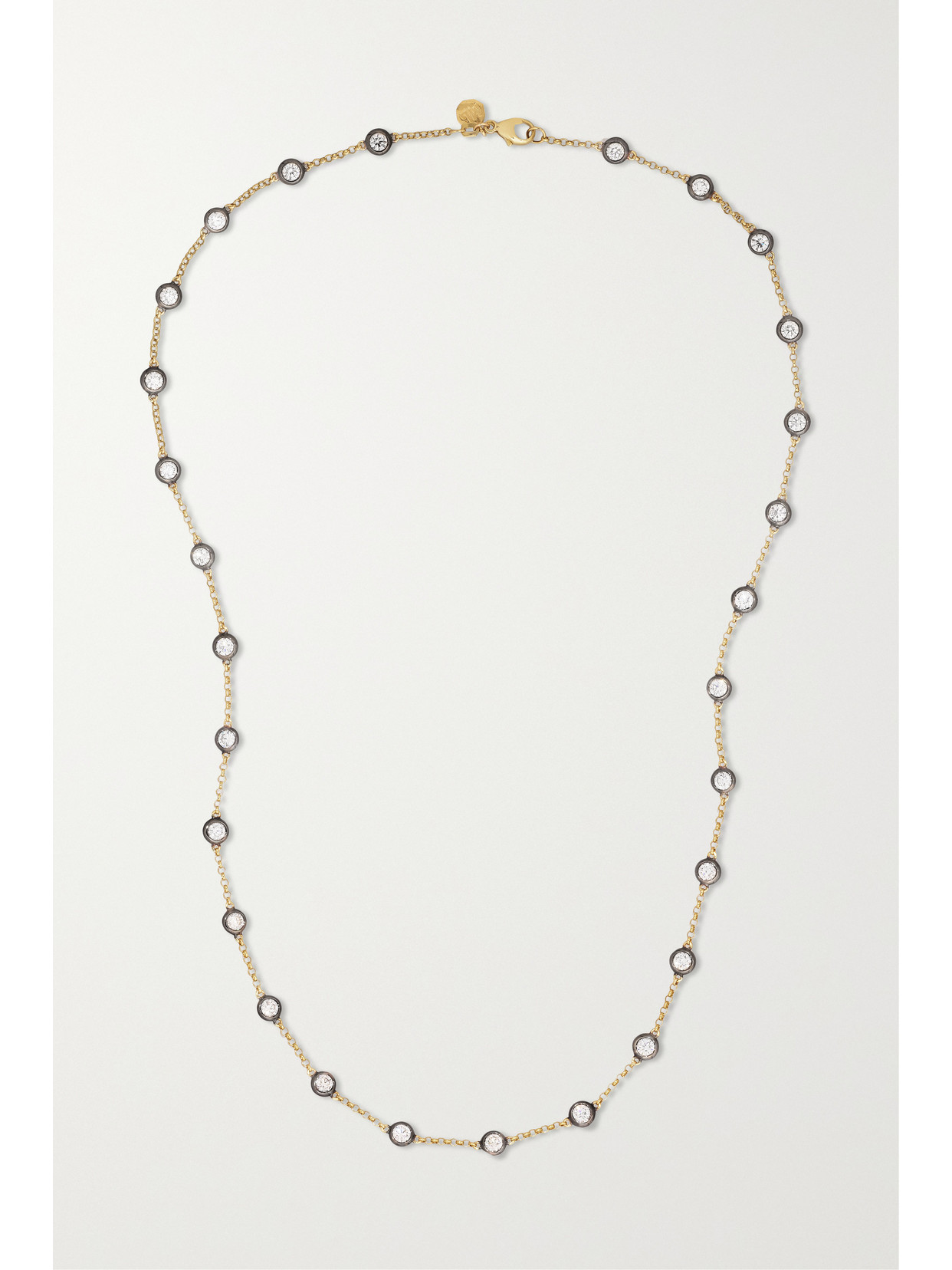 Marlo Laz - Natasha 14-karat Gold And Rhodium-plated Diamond Necklace - one size 22 Awaiting product image