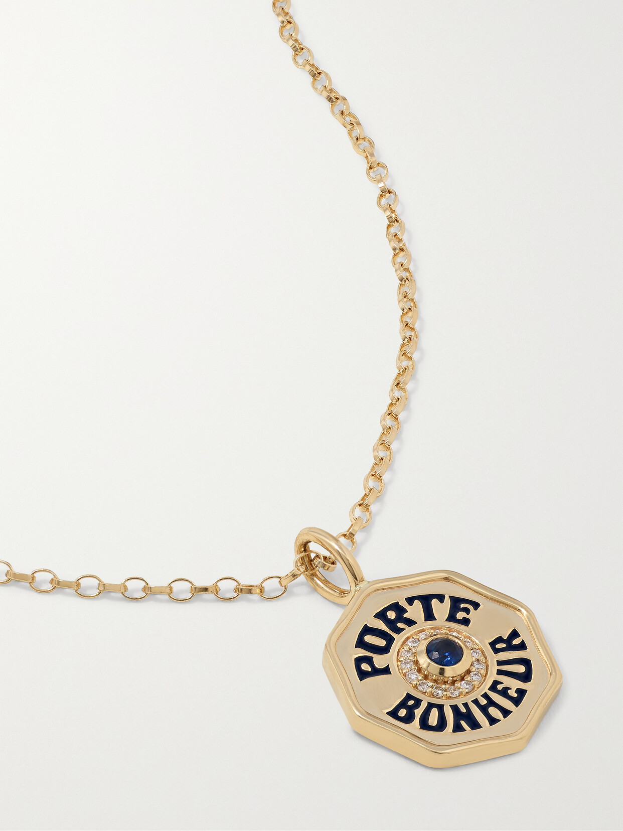 Marlo Laz Mini Porte Bonheur Diamond Necklace In Gold