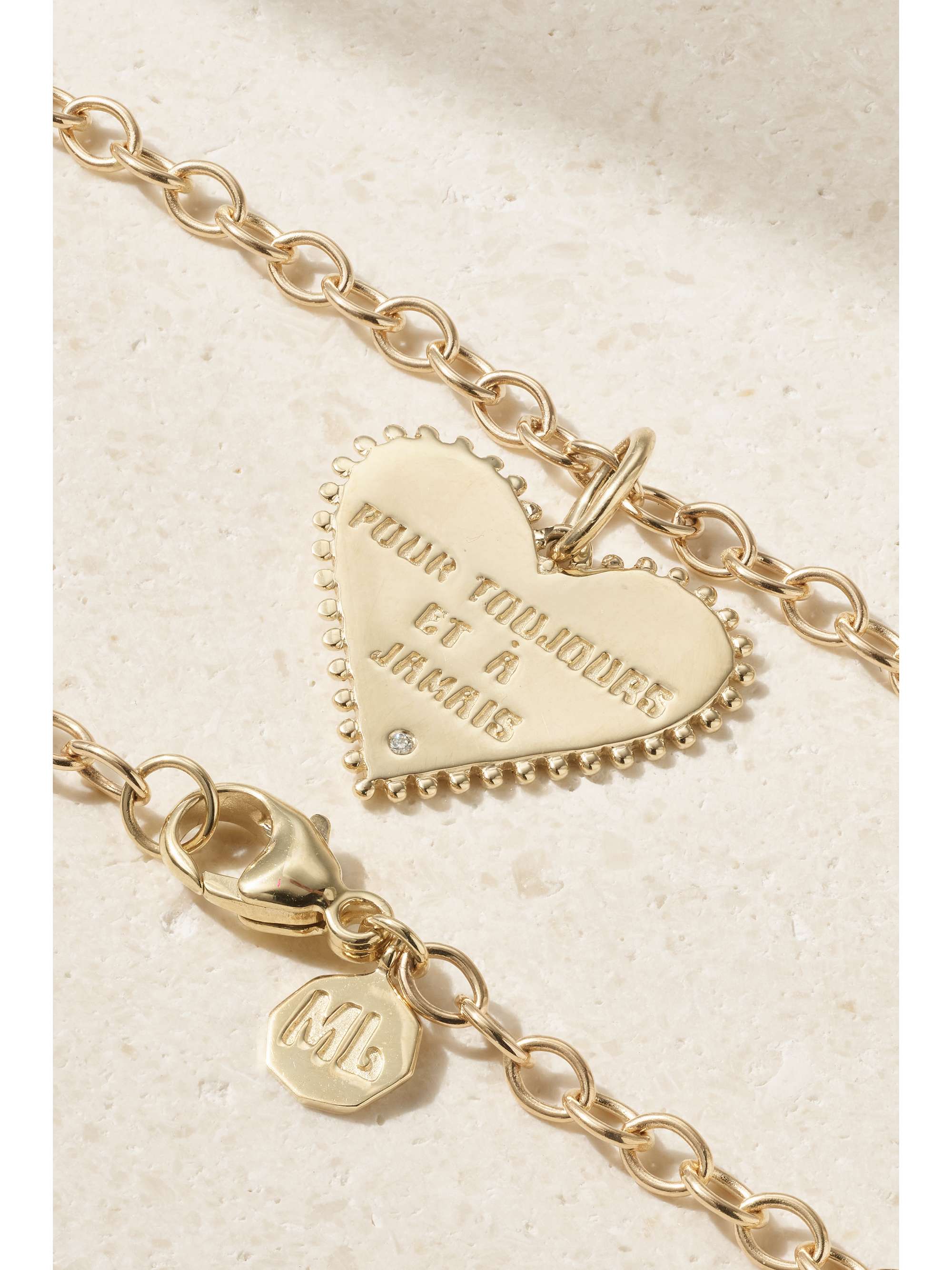 MARLO LAZ Pour Toujours 14-karat gold diamond anklet