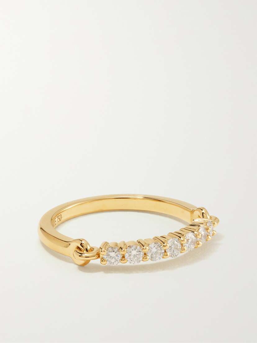 Melissa Kaye Lenox 18-karat Gold Diamond Pinky Ring