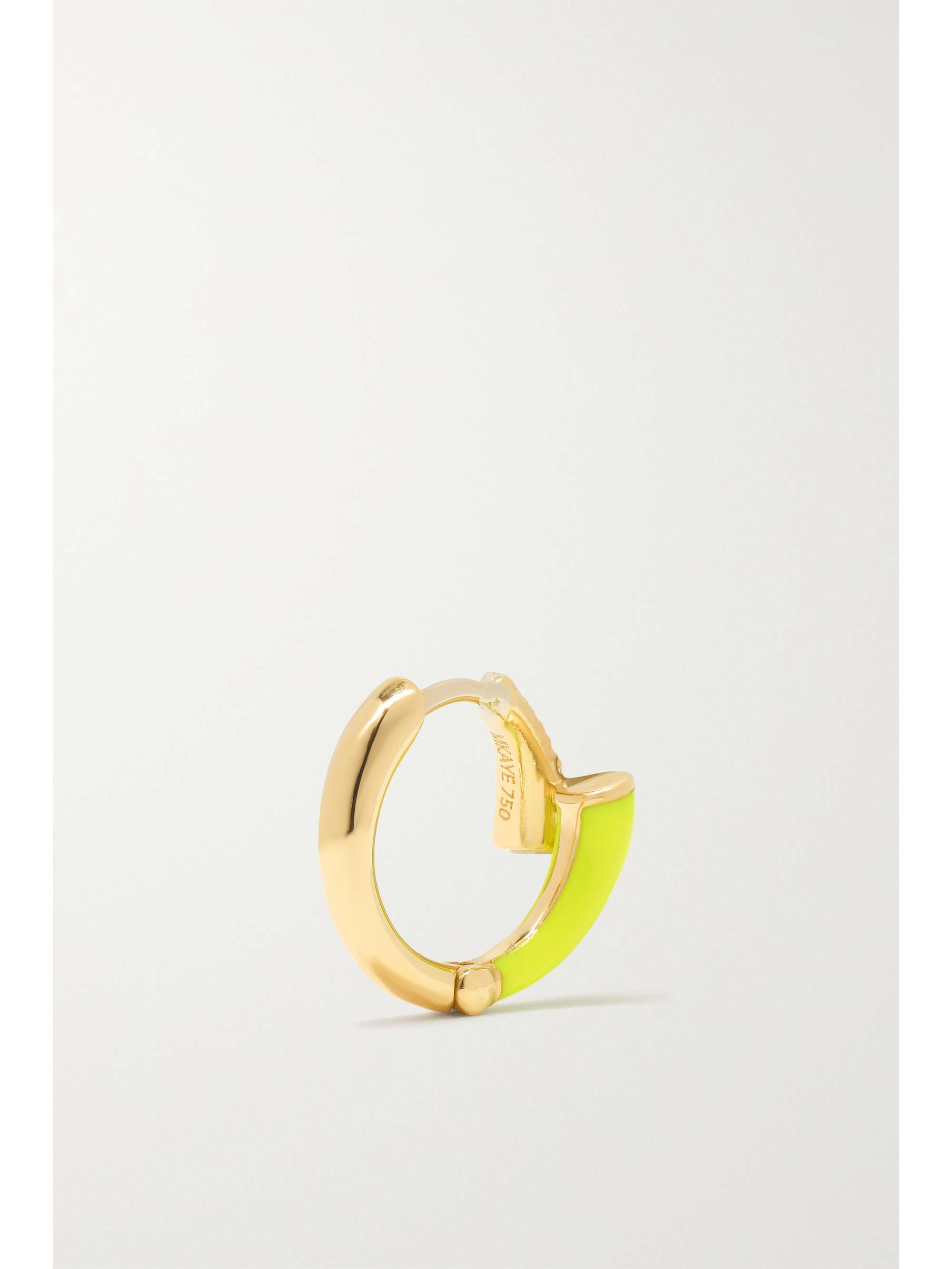 MELISSA KAYE Lola 18-karat gold, enamel and diamond hoop earrings