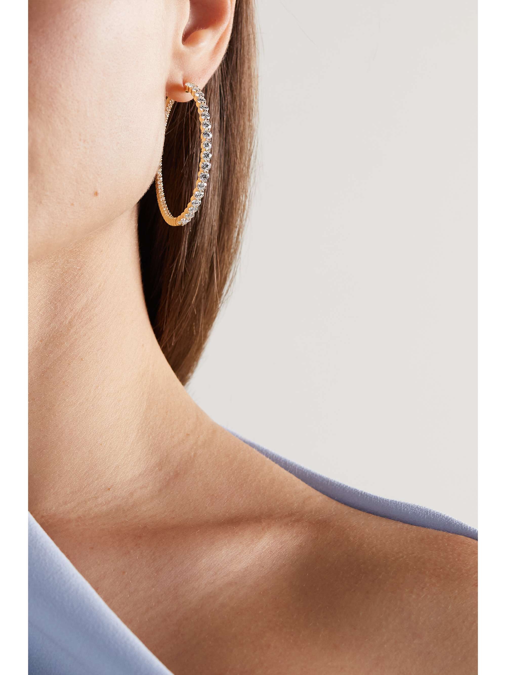 MELISSA KAYE Lenox 18-karat gold diamond hoop earrings