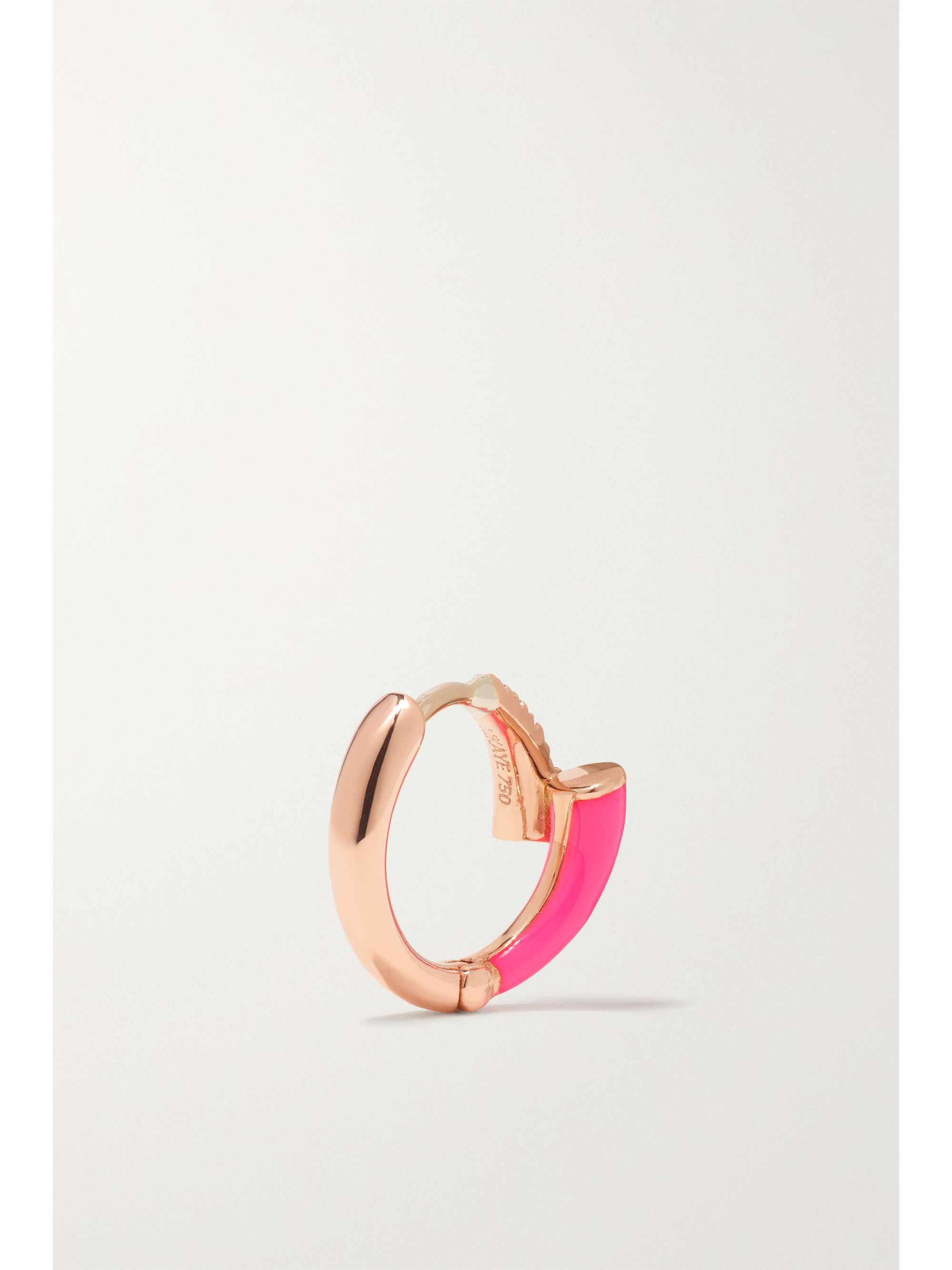 MELISSA KAYE Lola 18-karat gold, enamel and diamond hoop earrings
