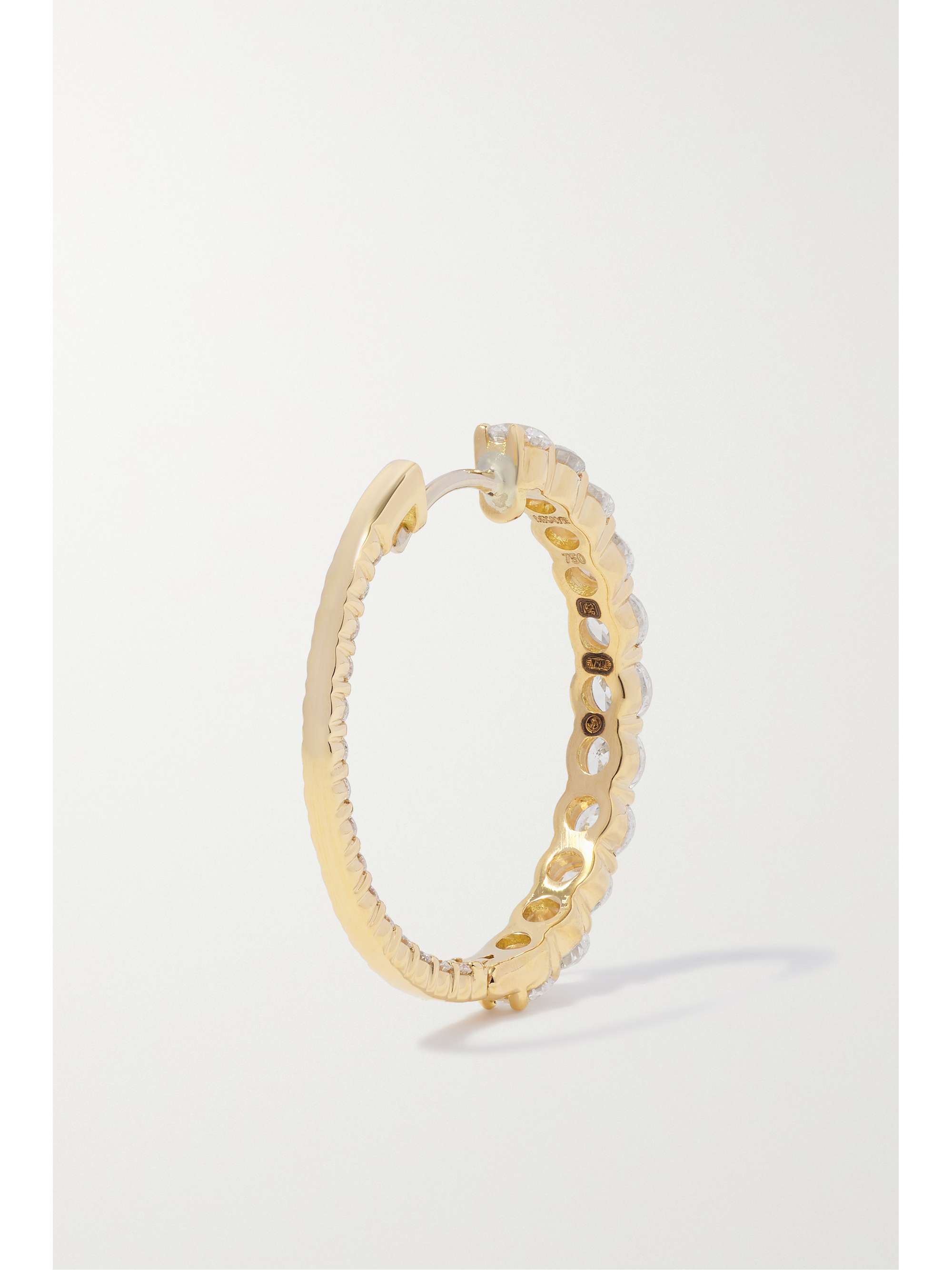MELISSA KAYE Lenox small 18-karat gold diamond hoop earrings