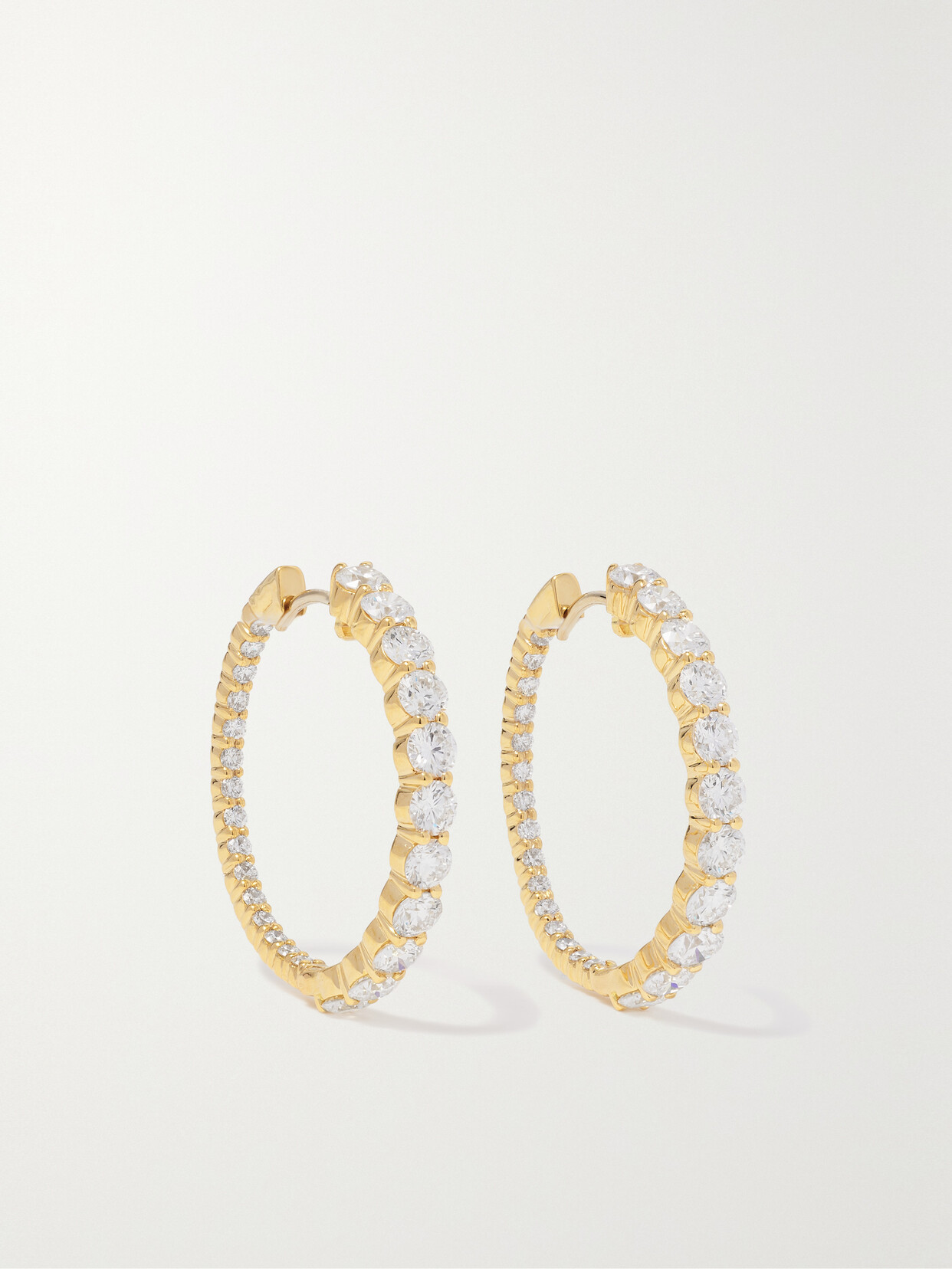 Melissa Kaye Lenox Small 18-karat Gold Diamond Hoop Earrings - One size
