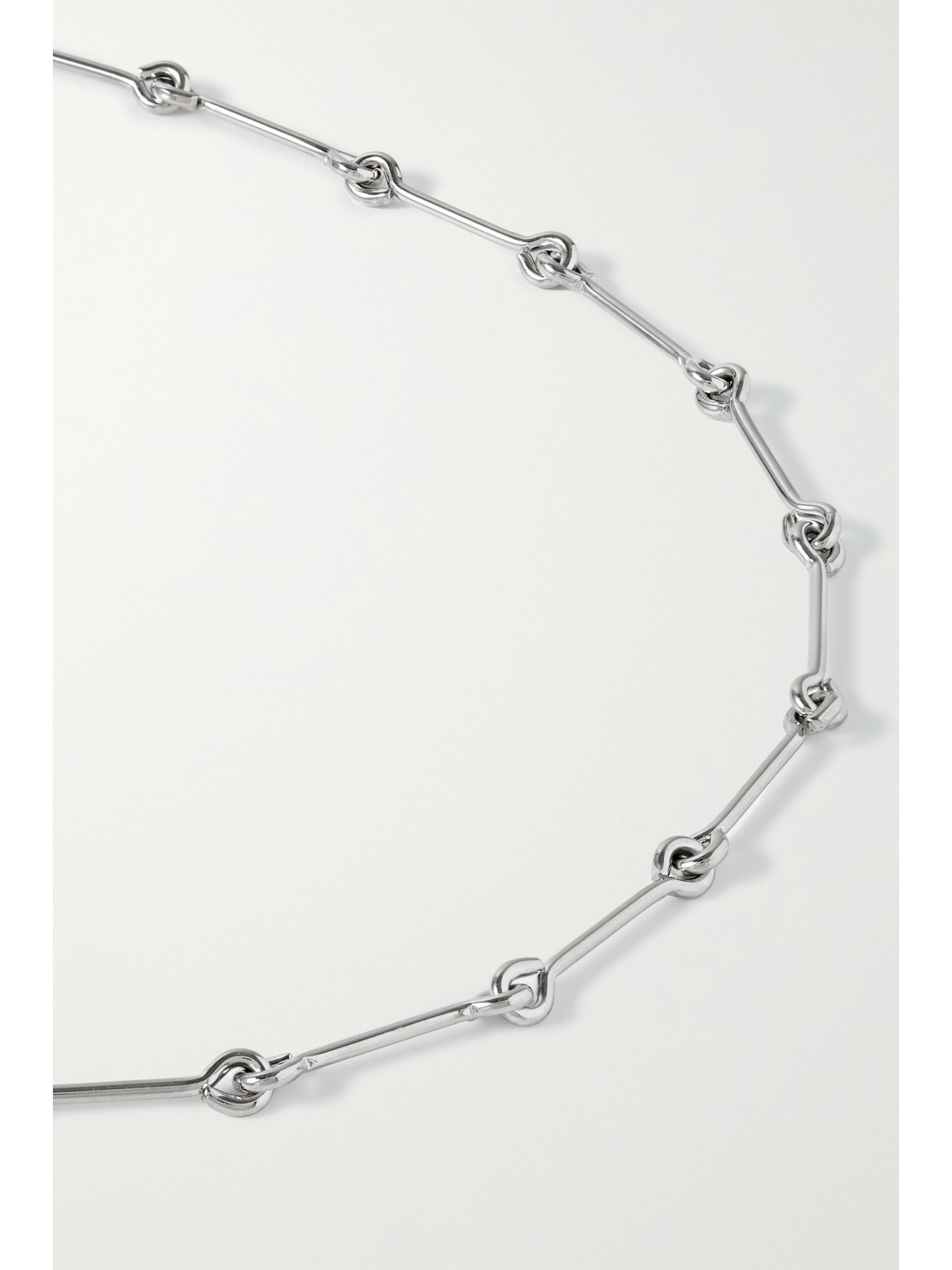 Shop Laura Lombardi Treccia Platinum-plated Necklace In Silver