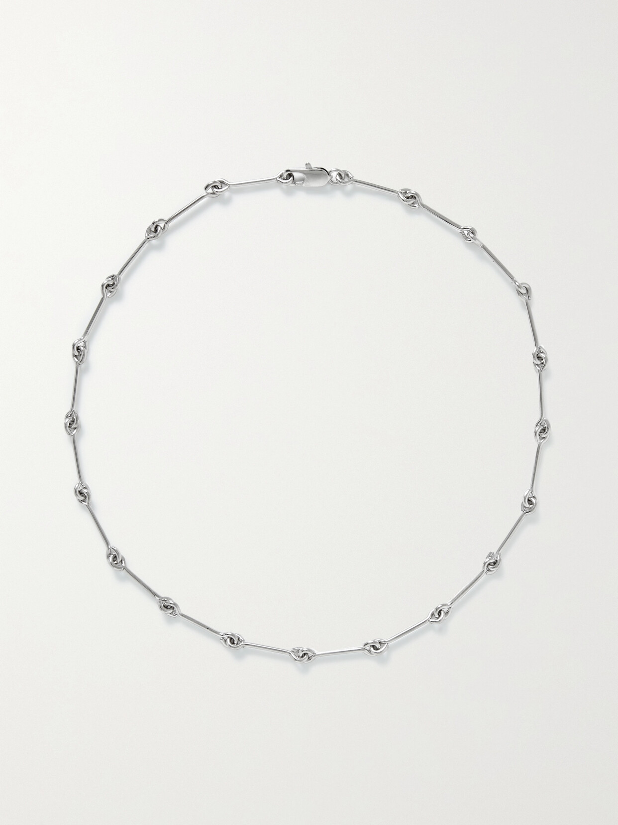 Shop Laura Lombardi Treccia Platinum-plated Necklace In Silver