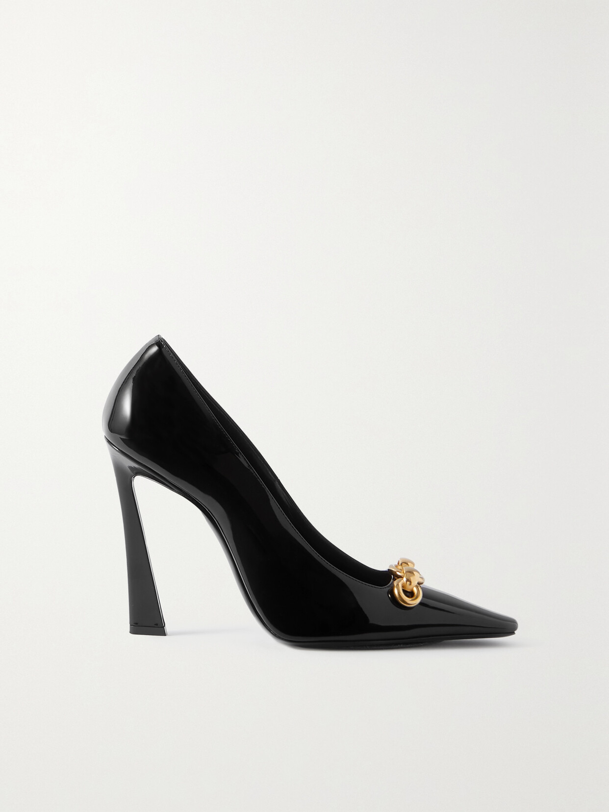 SAINT LAURENT - Blade Embellished Patent-leather Pumps - Black