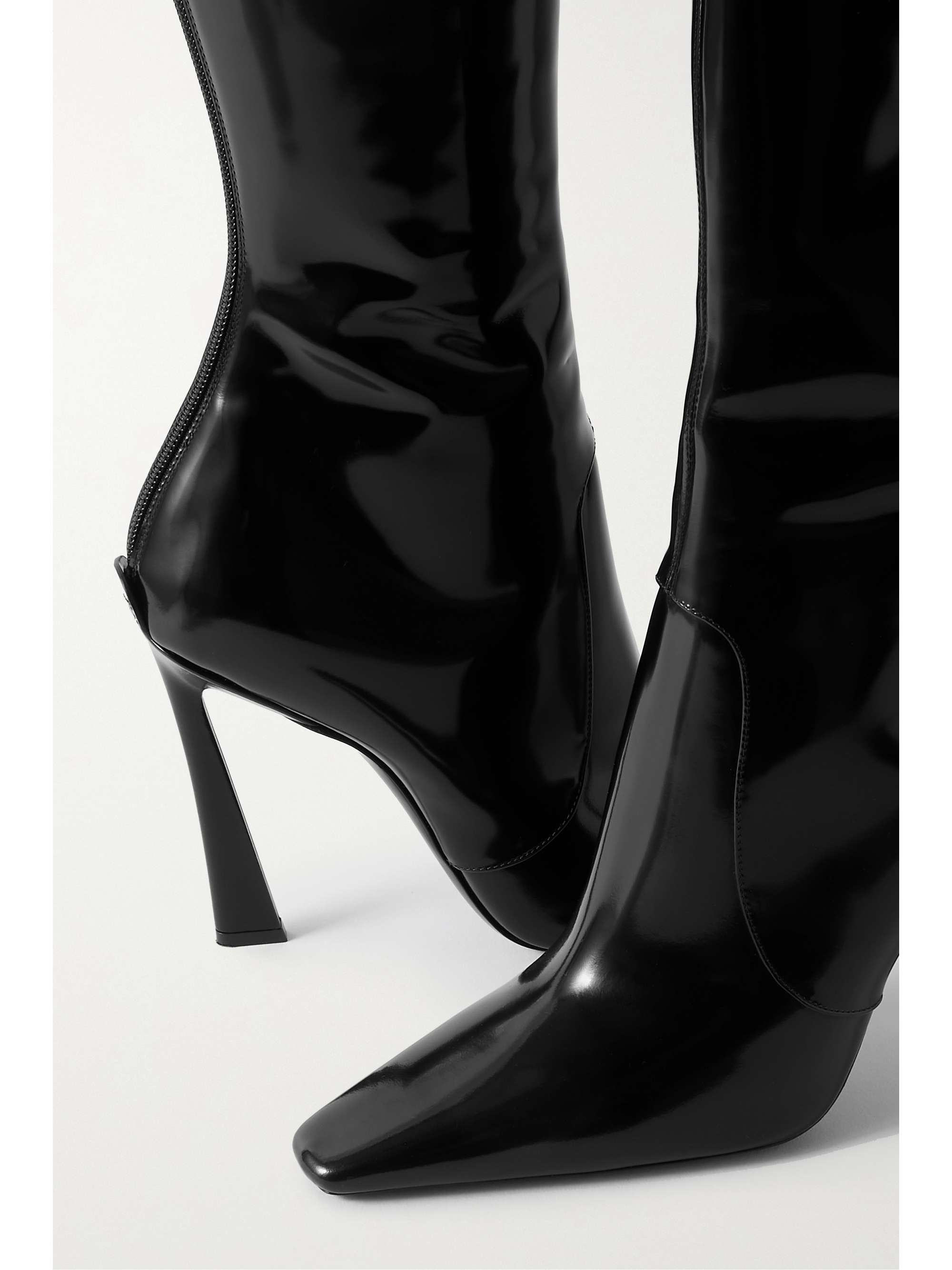 SAINT LAURENT Justify patent-leather knee boots