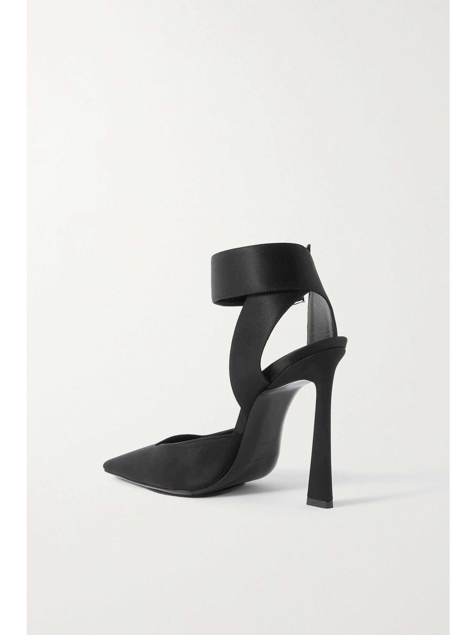 SAINT LAURENT Blade crystal-embellished satin pumps