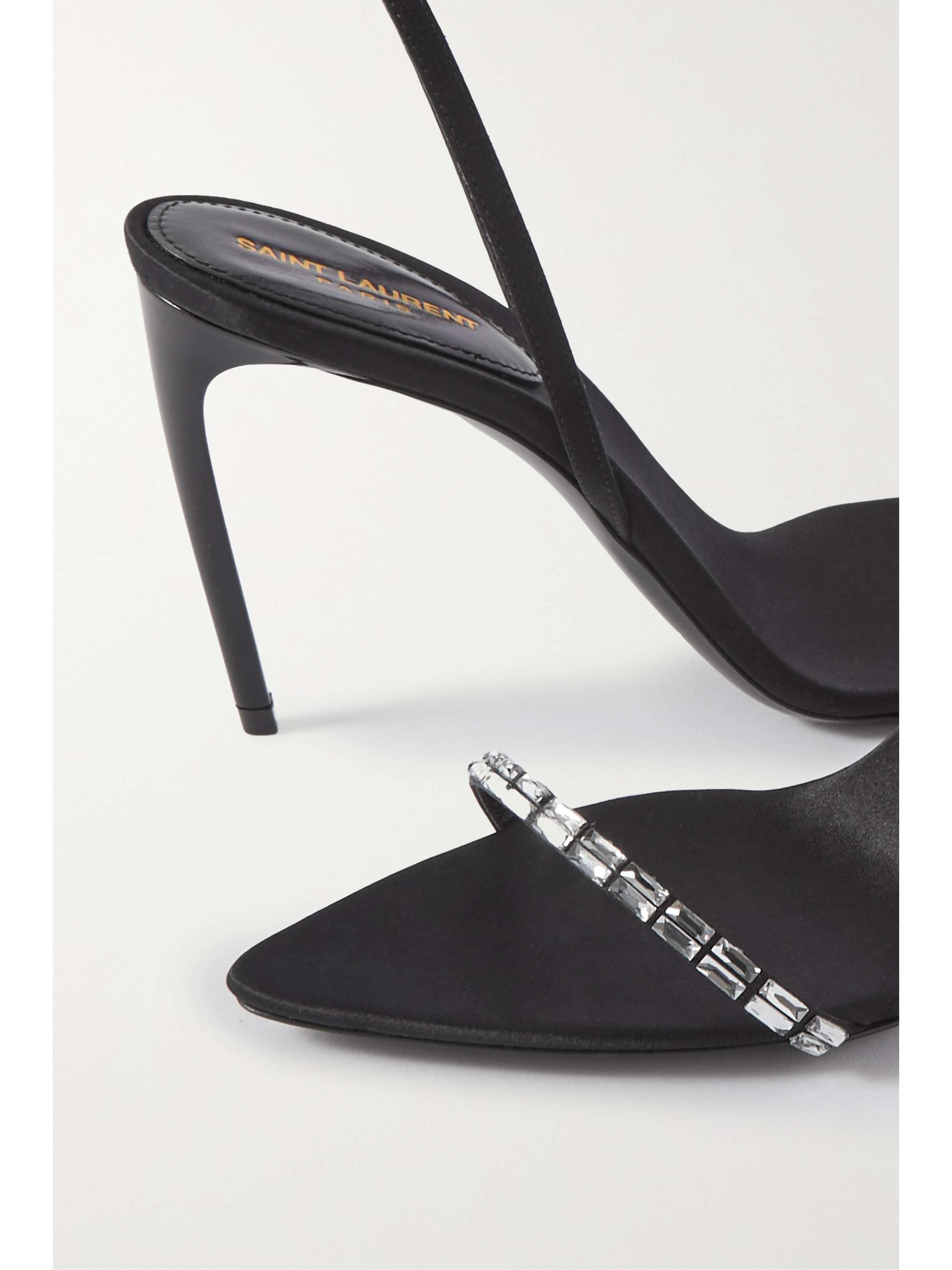 SAINT LAURENT New Nuit crystal-embellished satin sandals | NET-A-PORTER