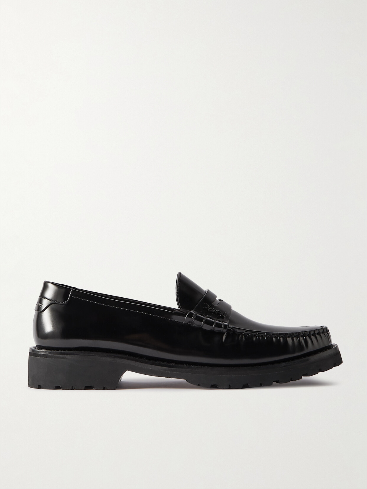 Saint Laurent Leather Loafers In Black