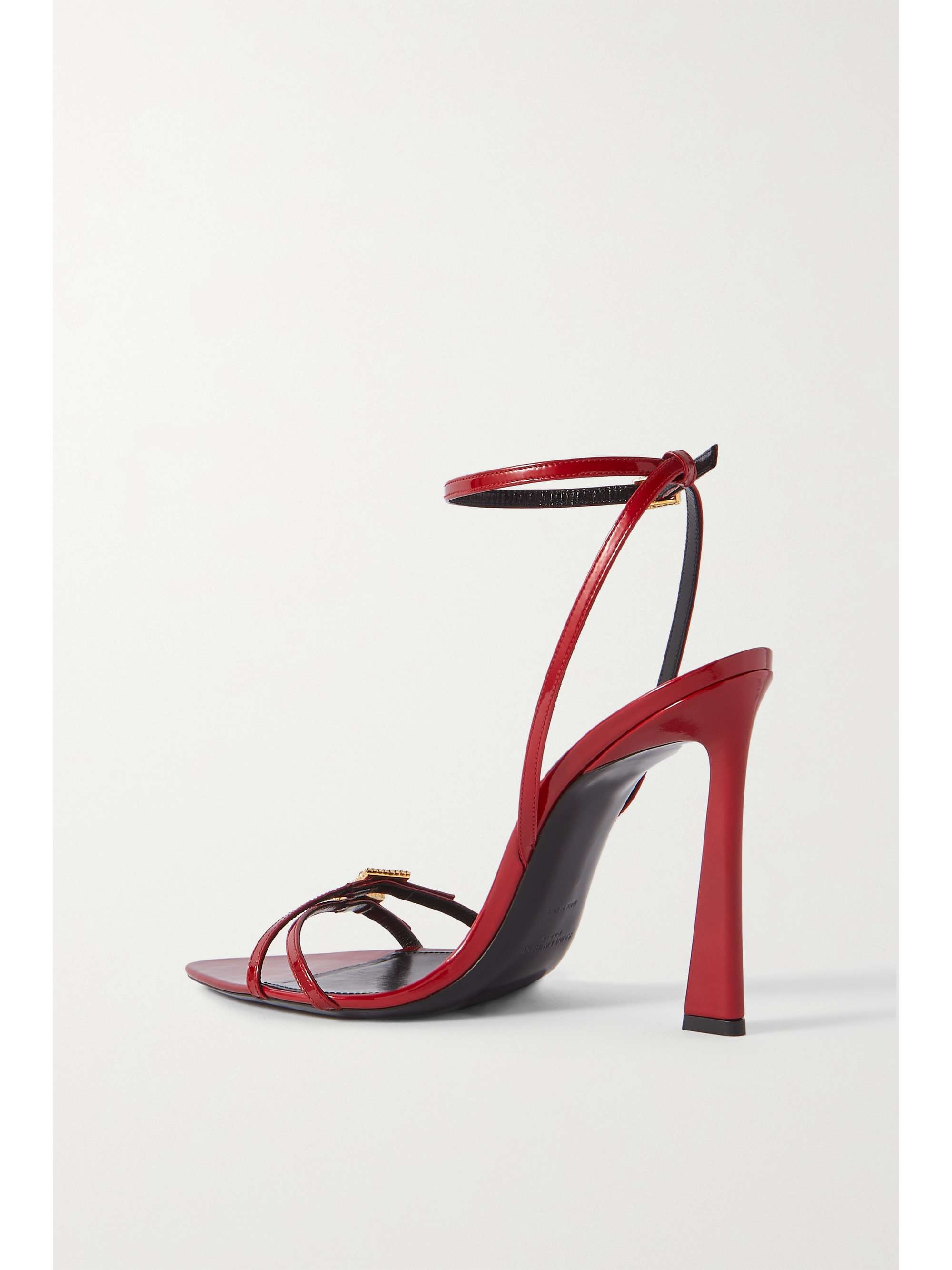 SAINT LAURENT New Nuit crystal-embellished patent-leather sandals
