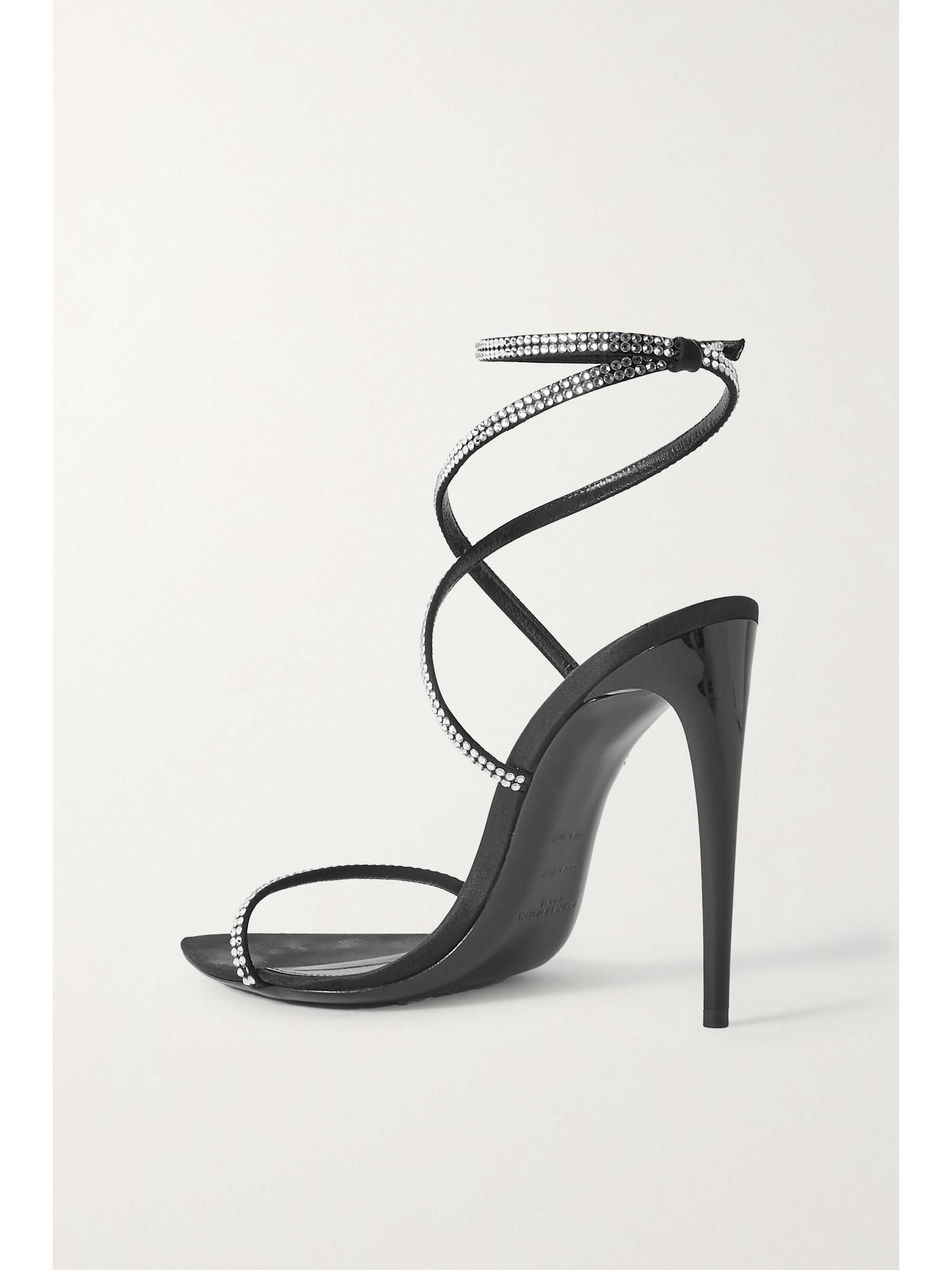 Saint Laurent Black Silk Stiletto Heel Sandals