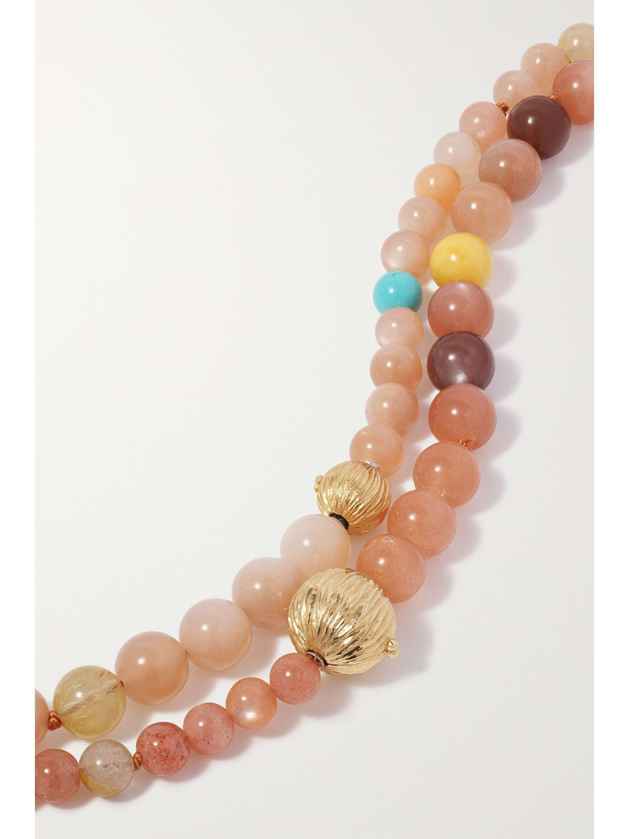OLE LYNGGAARD COPENHAGEN Set of two 18-karat gold multi-stone necklaces