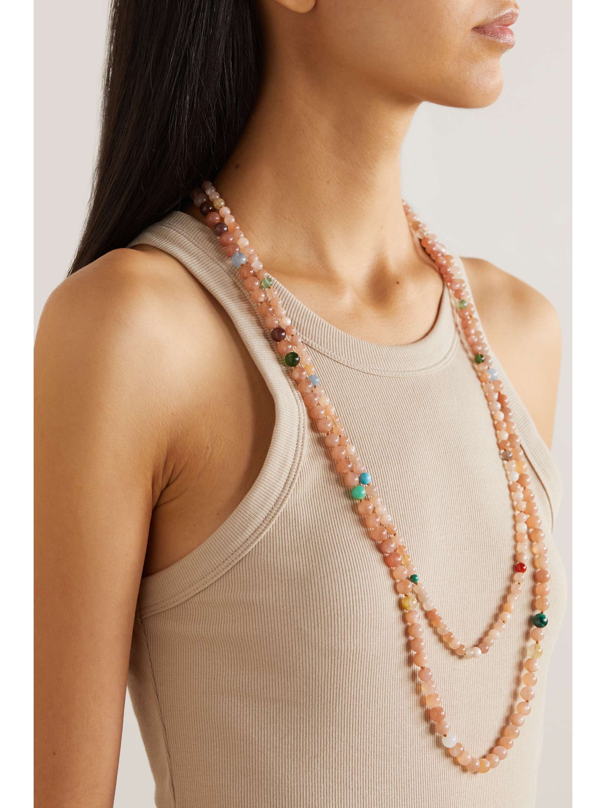 OLE LYNGGAARD COPENHAGEN Set of two 18-karat gold multi-stone necklaces