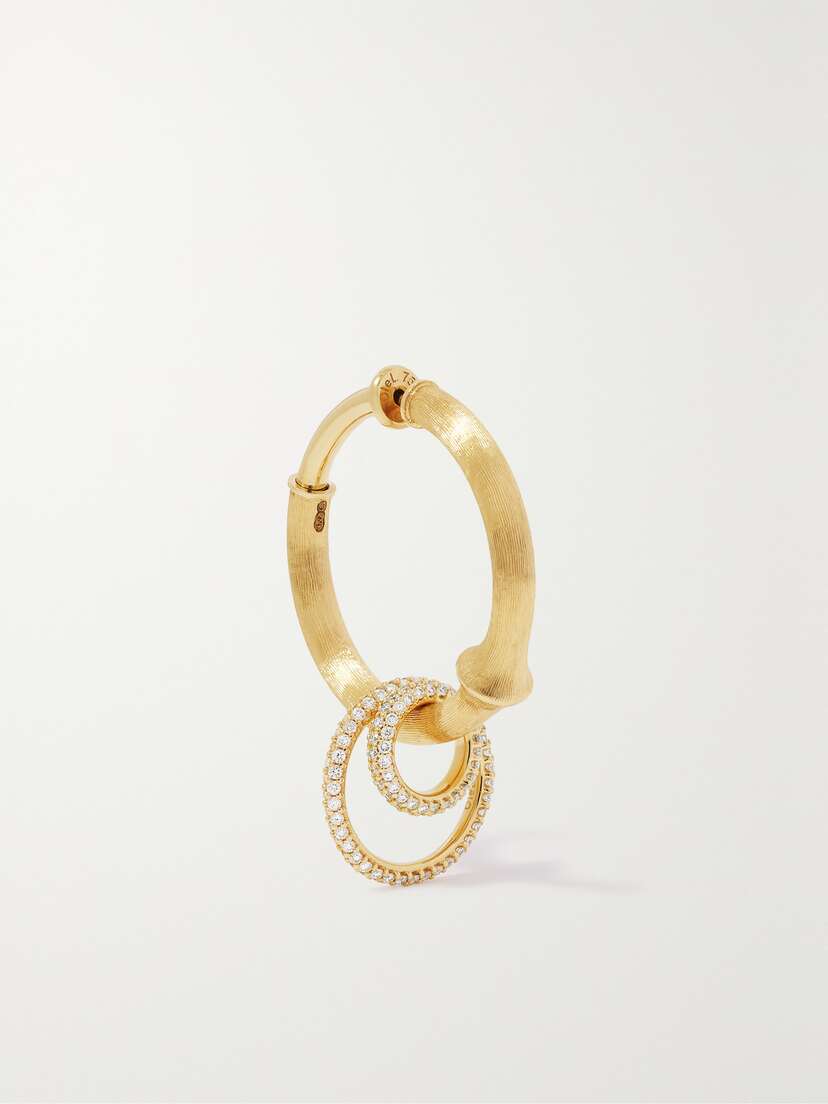 OLE LYNGGAARD COPENHAGEN Nature Large 18-karat Gold Diamond Single Hoop Earring