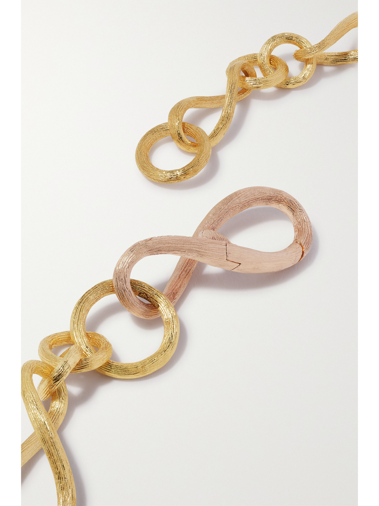 Shop Ole Lynggaard Copenhagen Love Small 18-karat Yellow And Rose Gold Necklace