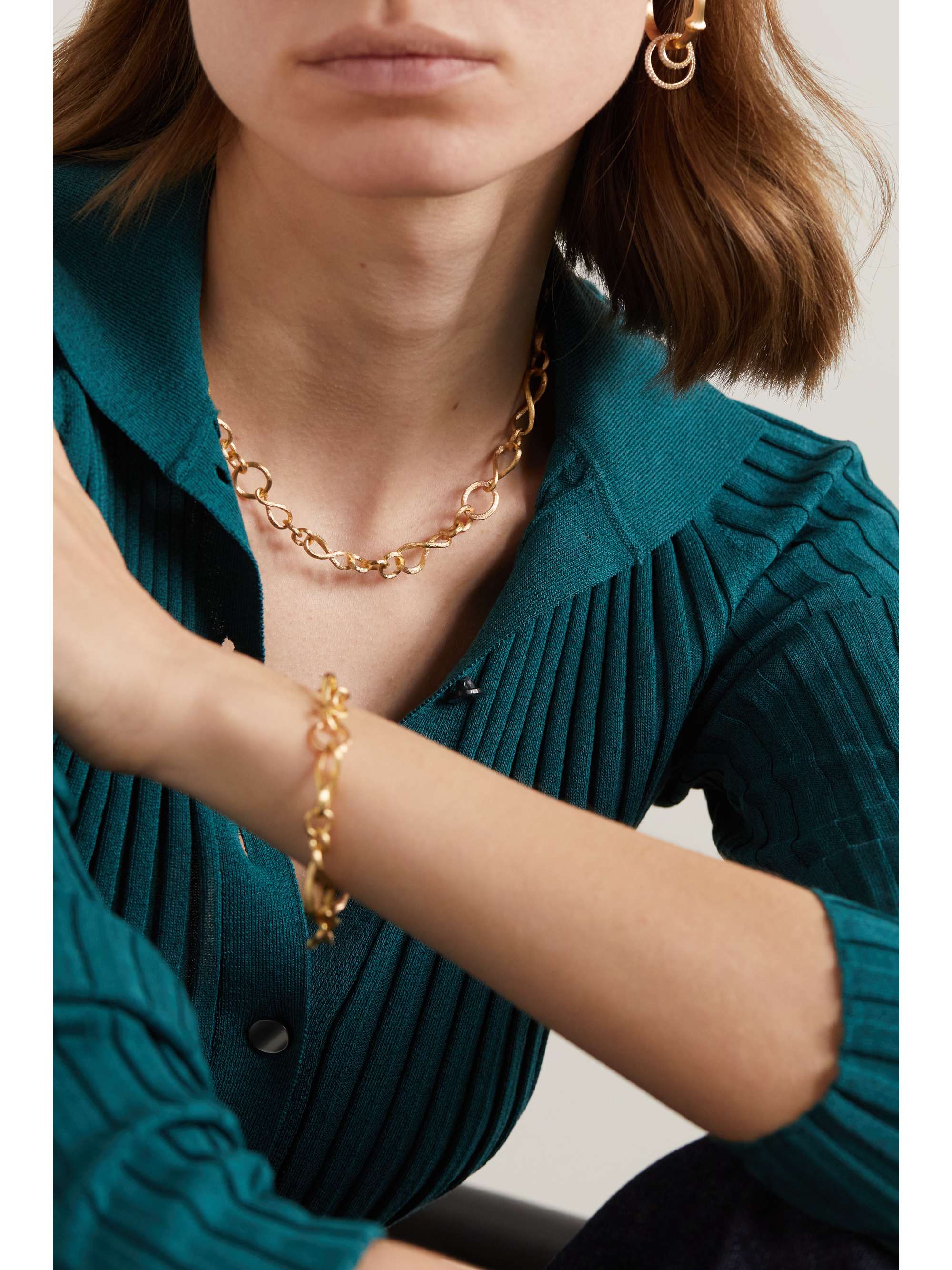 OLE LYNGGAARD COPENHAGEN Love small 18-karat yellow and rose gold necklace