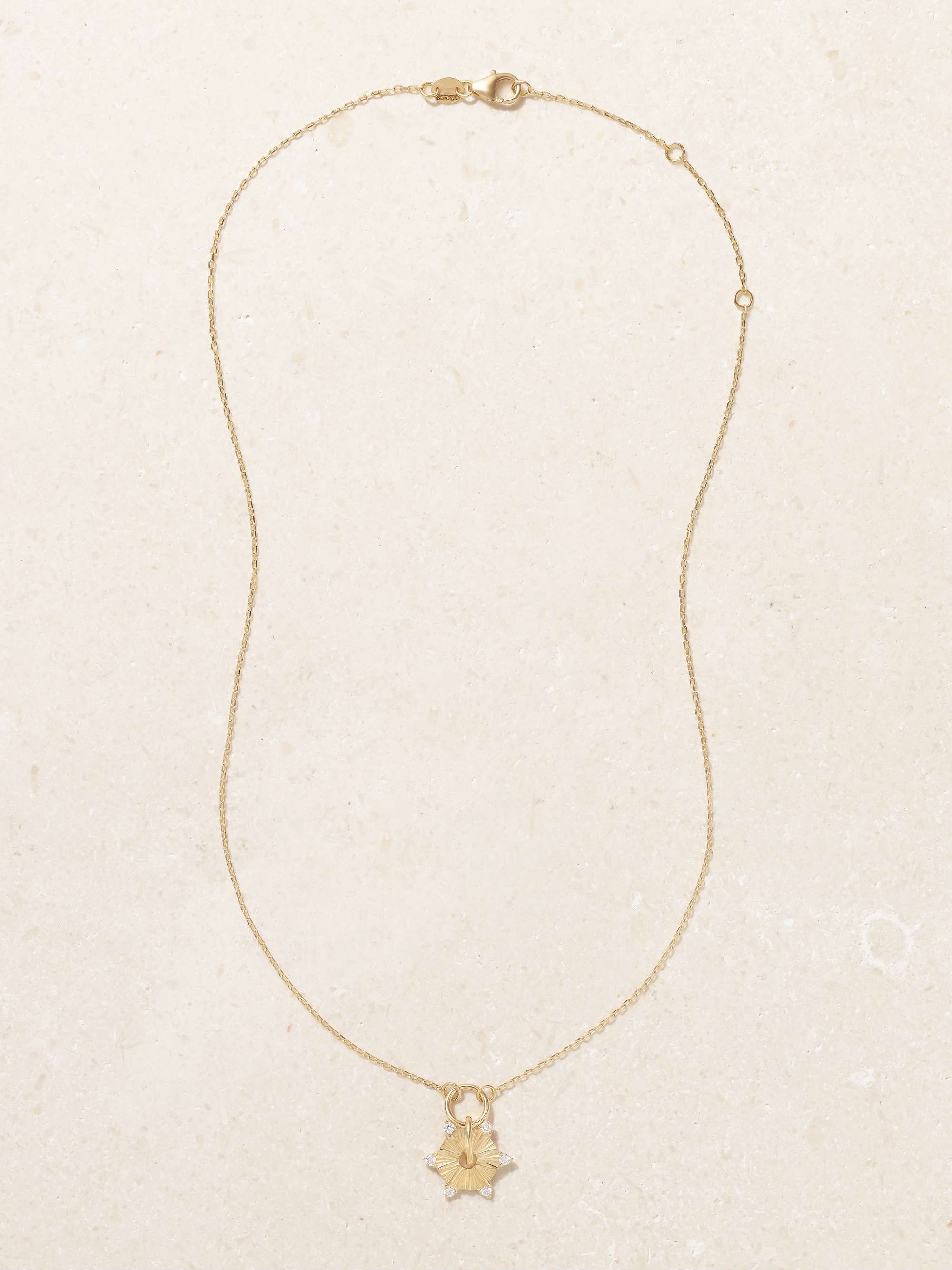 FOUNDRAE Disk Drop 18-karat gold diamond necklace