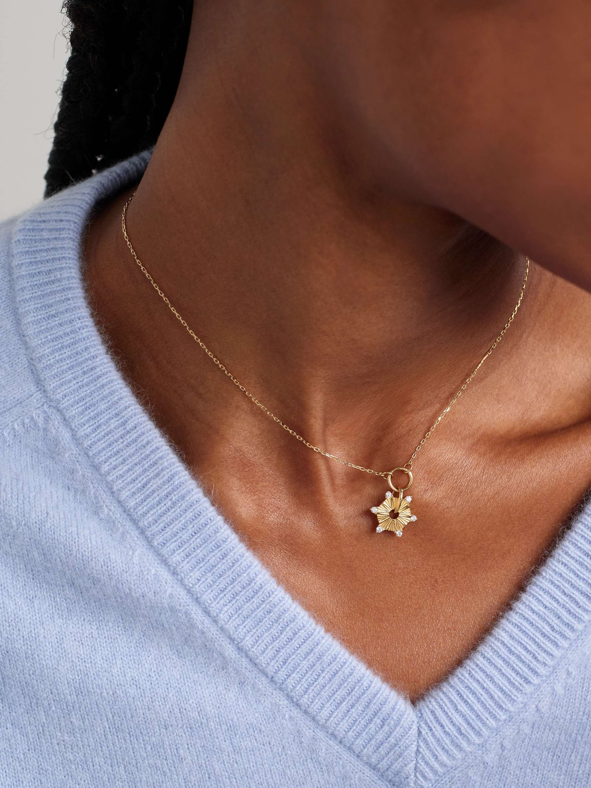 FOUNDRAE Disk Drop 18-karat gold diamond necklace