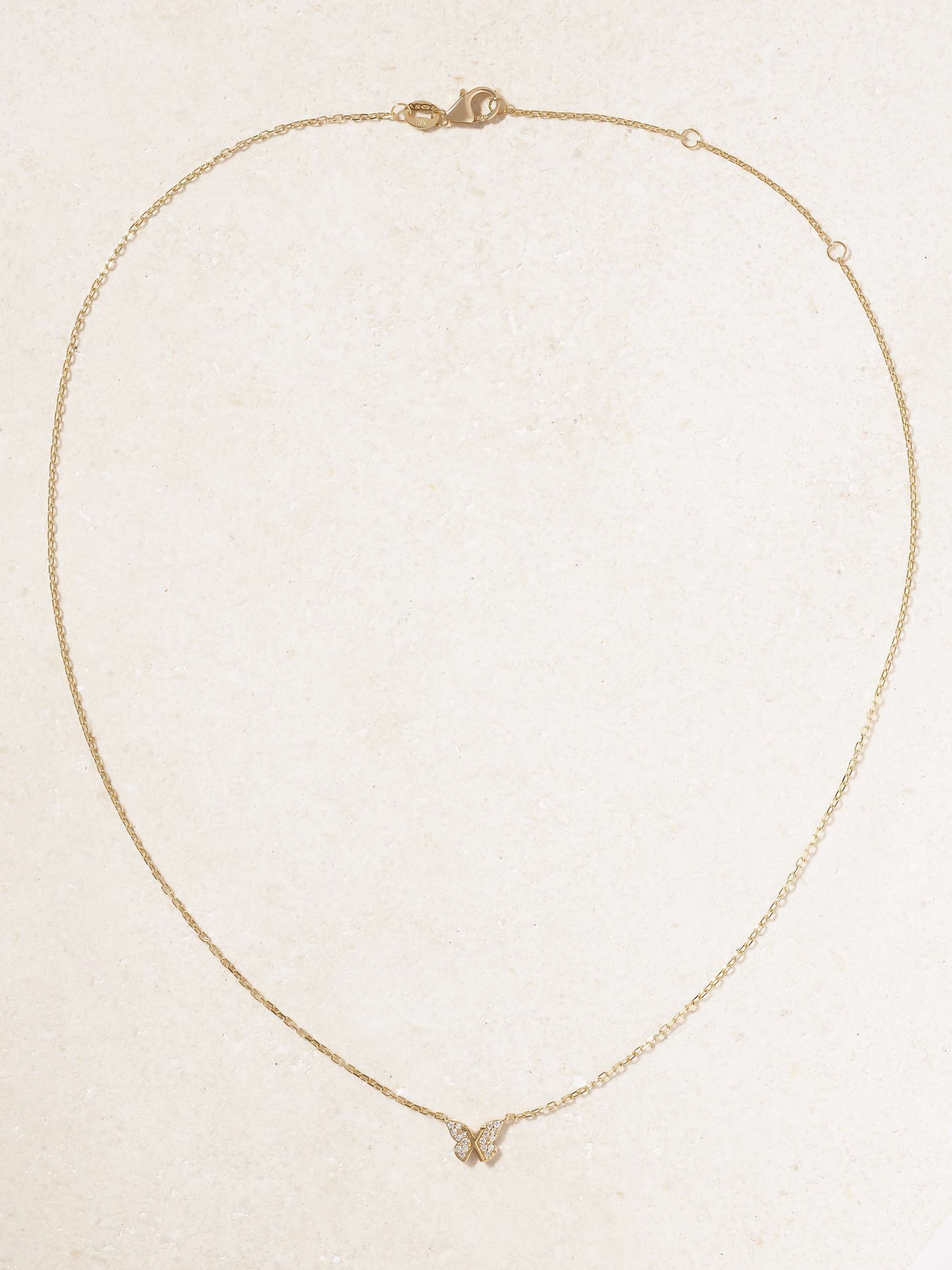 FOUNDRAE Butterfly 18-karat gold diamond necklace