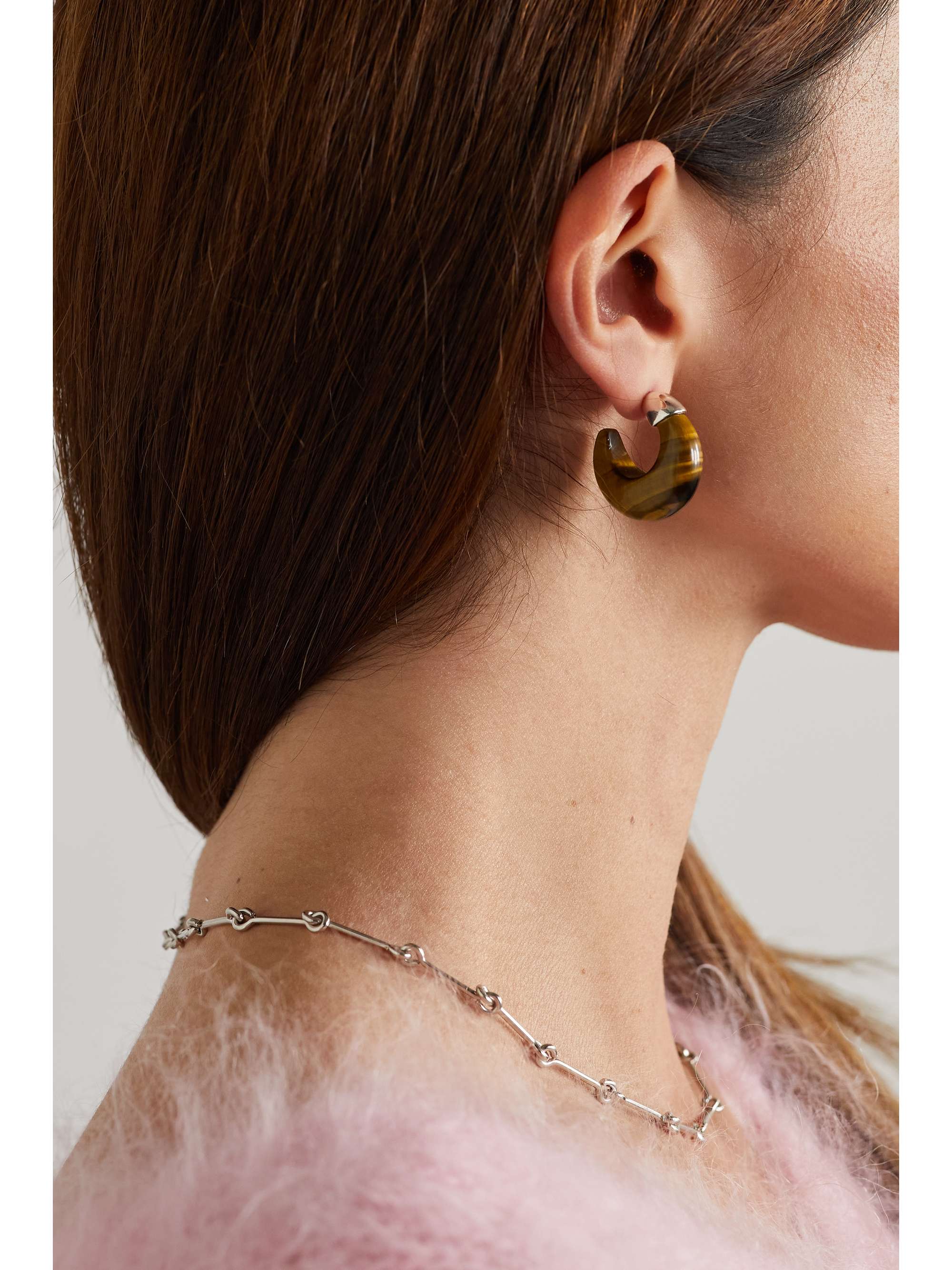 SOPHIE BUHAI シルバートーン タイガーアイ フープピアス