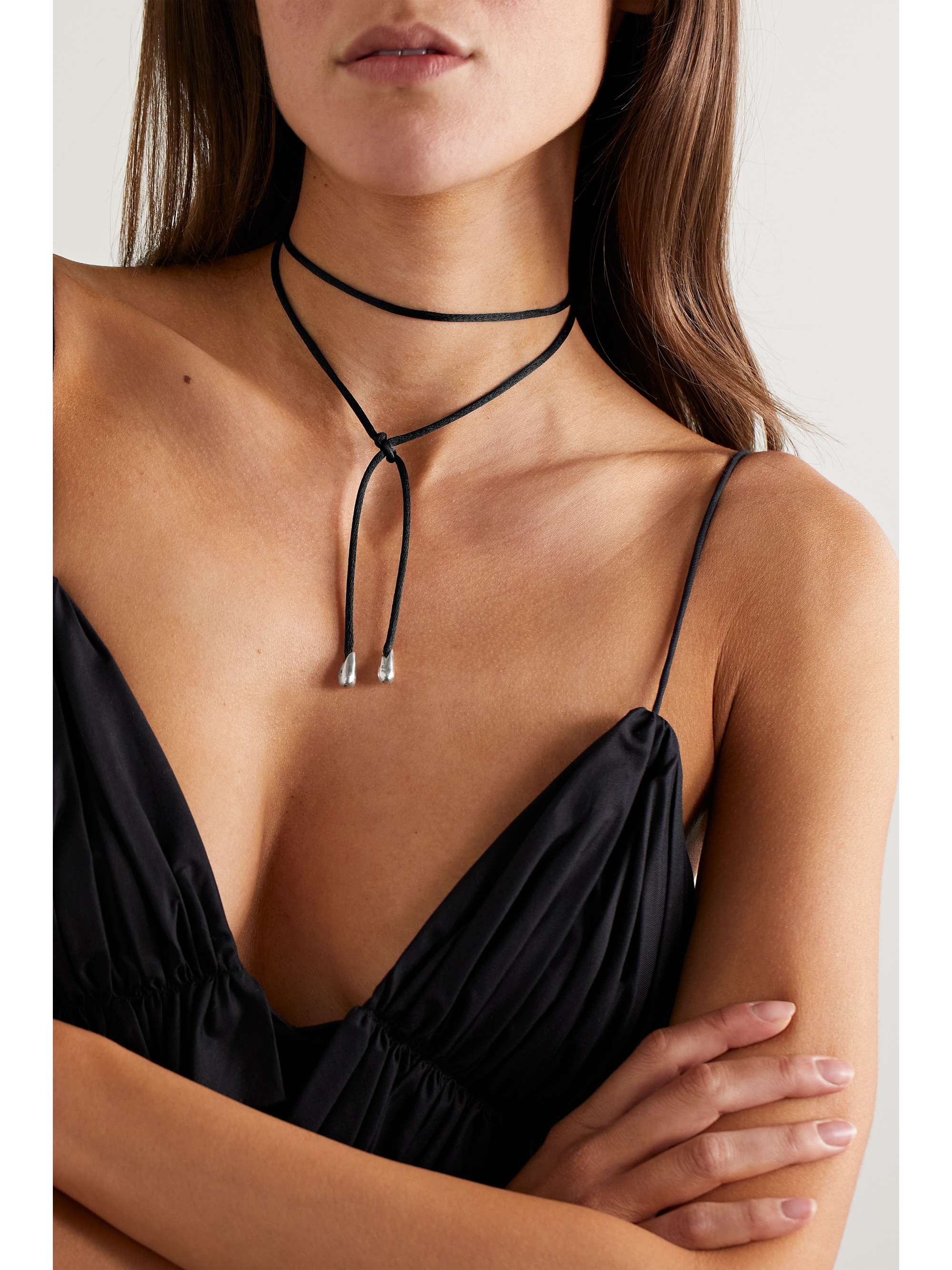 NET SUSTAIN satin and silver choker